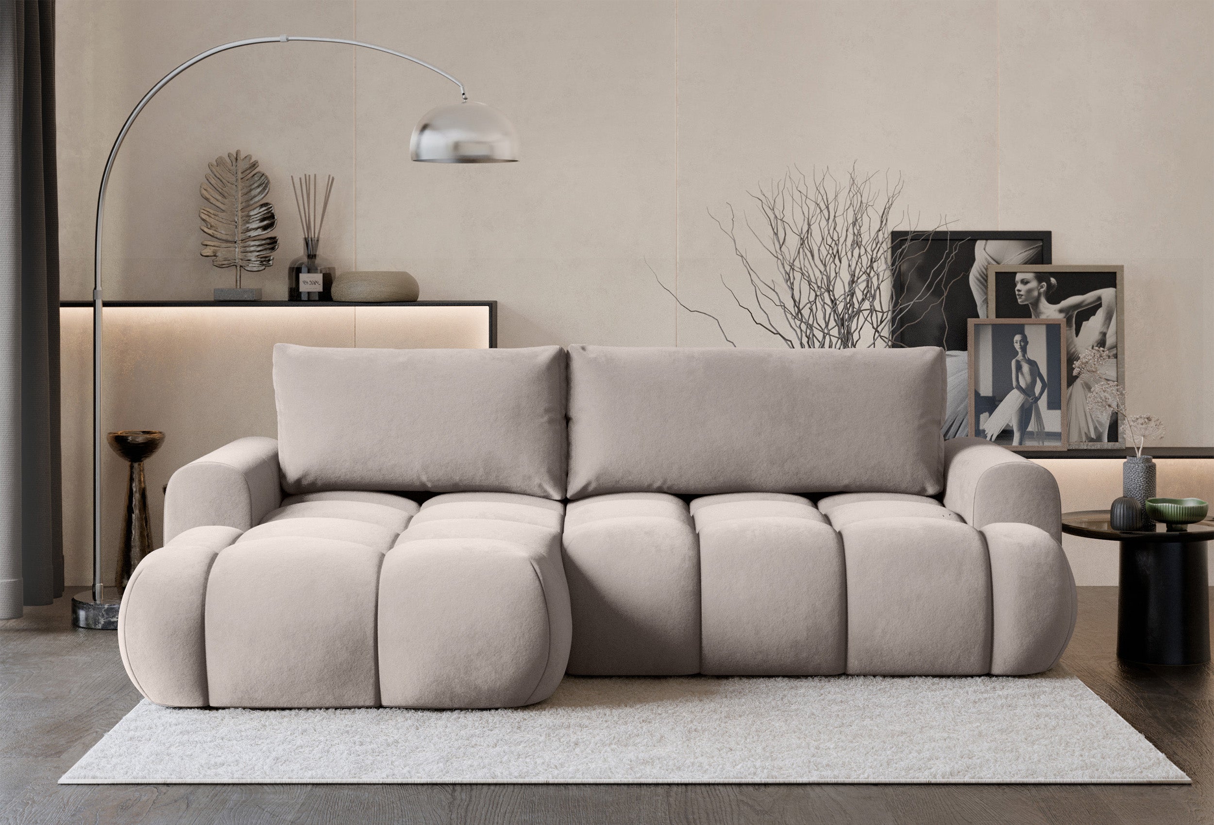 selsey-ombo-mini-ecksofa-l-f-rmig-links-grau-beige-samt-mit-schlaffunktion-und-s image 2