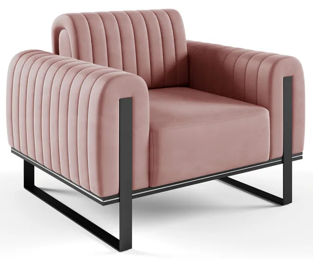 selsey-parissa-schalensessel-rosa-samt-mit-schwarzen-beinen image 1