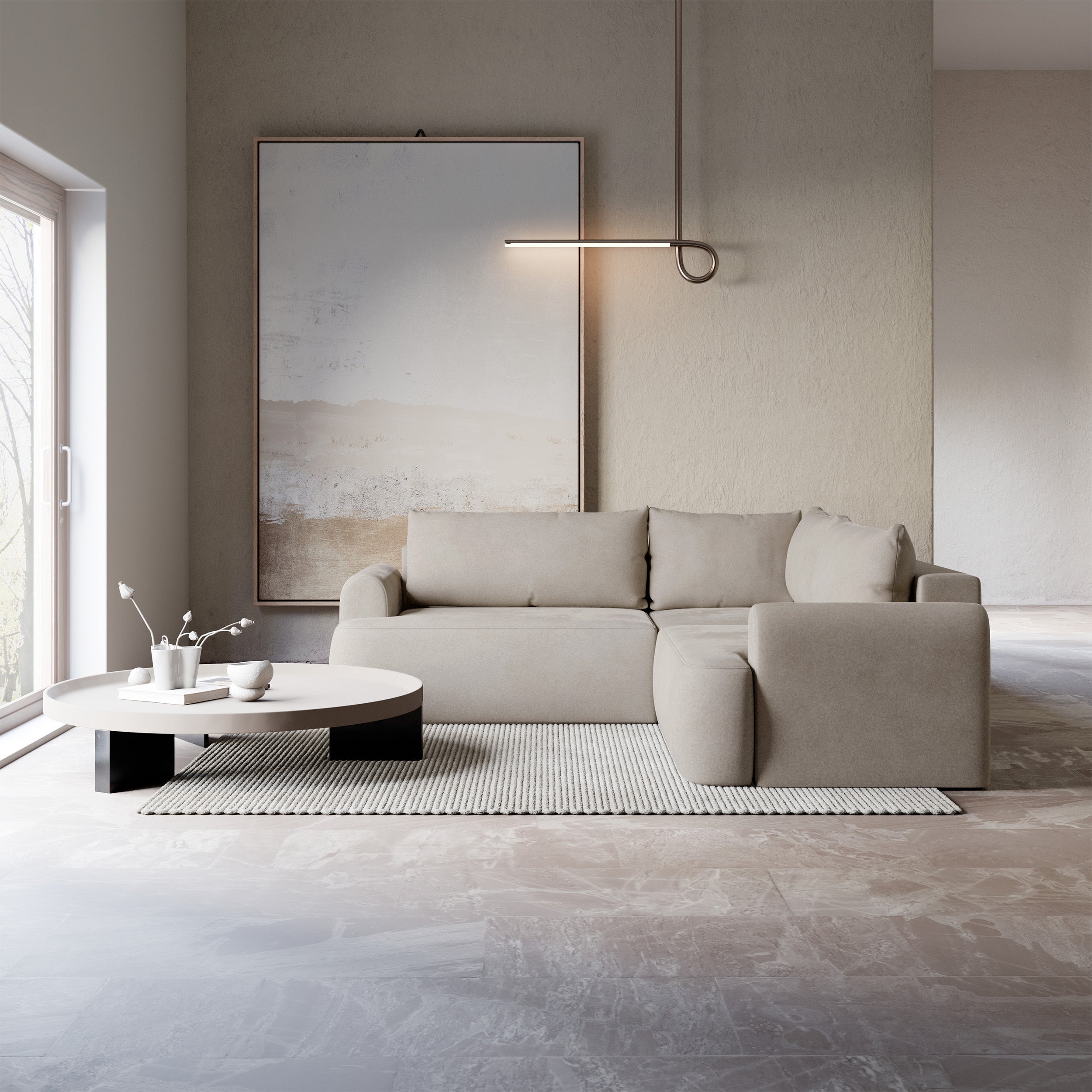 selsey-ovo-ecksofa-mit-schlaffunktion-l-f-rmig-universal-beige-samt-pflegeleicht image 2