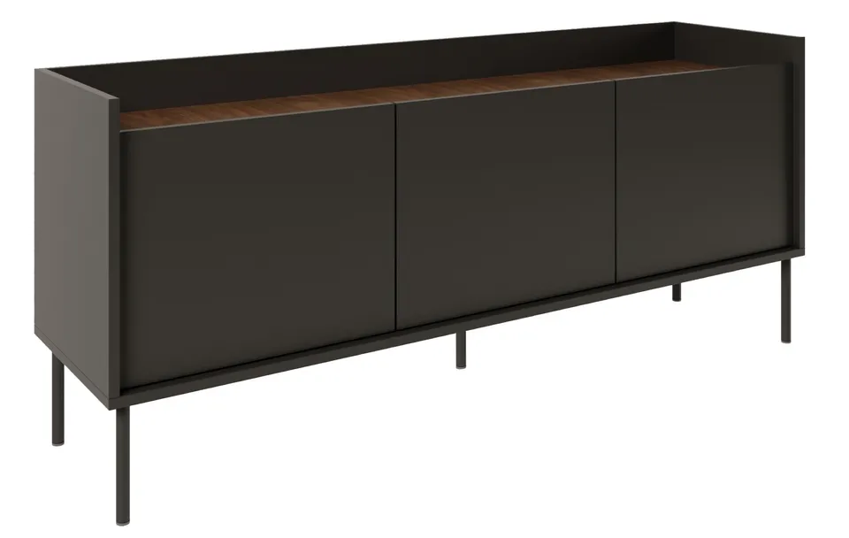 selsey-tovi-tv-schrank-140-cm-dreit-rig-schwarz-wisconsin-nussbaum image 1