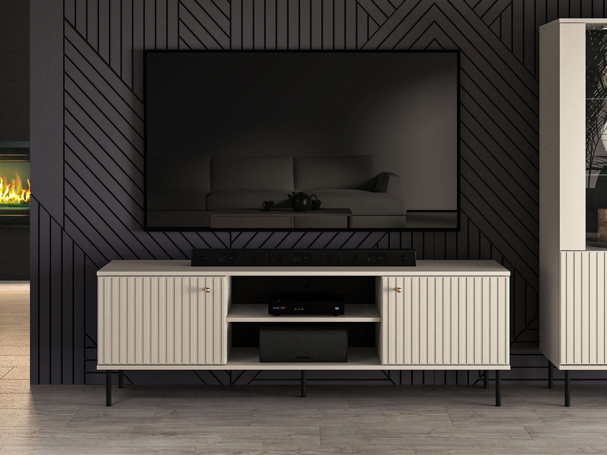 selsey-caletto-tv-schrank-160-cm-beige-mit-lamellen image 2