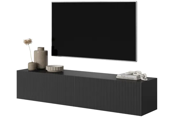 selsey-veldio-tv-schrank-h-ngend-140-cm-schwarz-mit-gefr-ster-front image 1