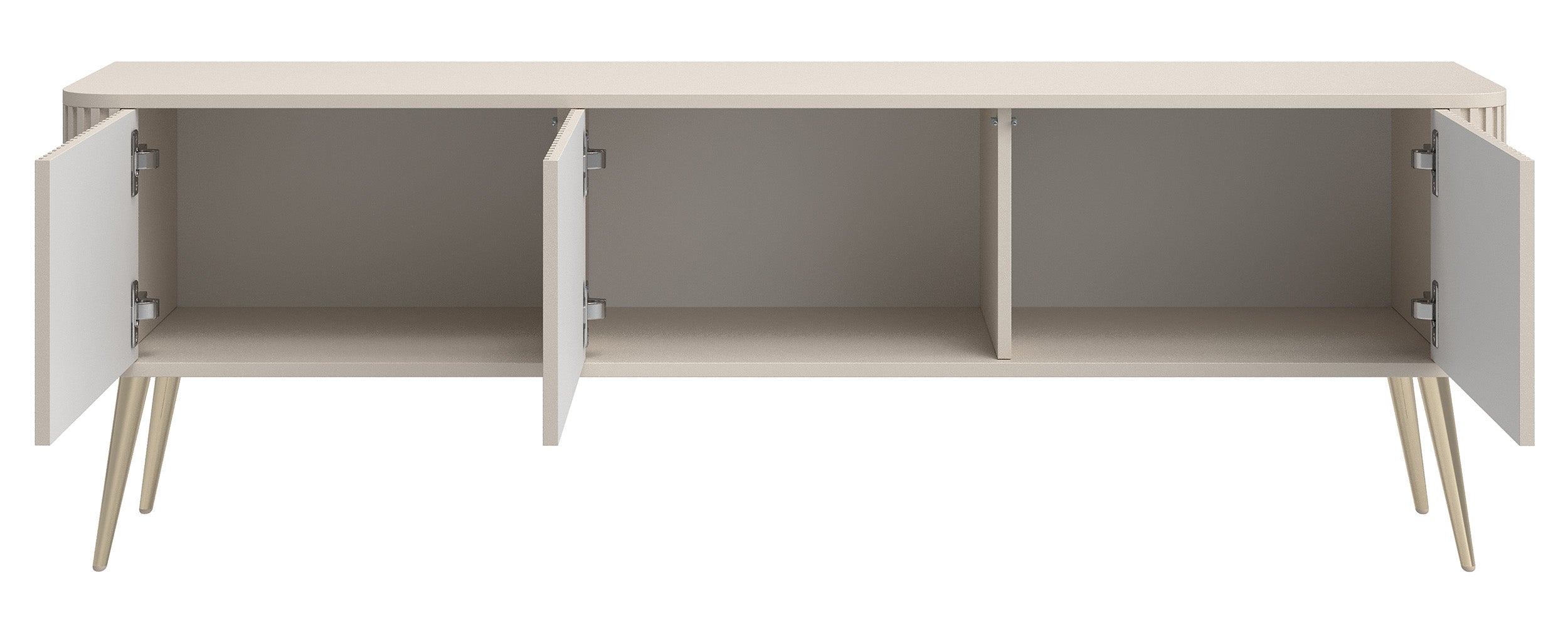 selsey-ovarlo-tv-schrank-dreit-rig-163-cm-sandbeige-mit-goldenen-beinen-rillen image 4