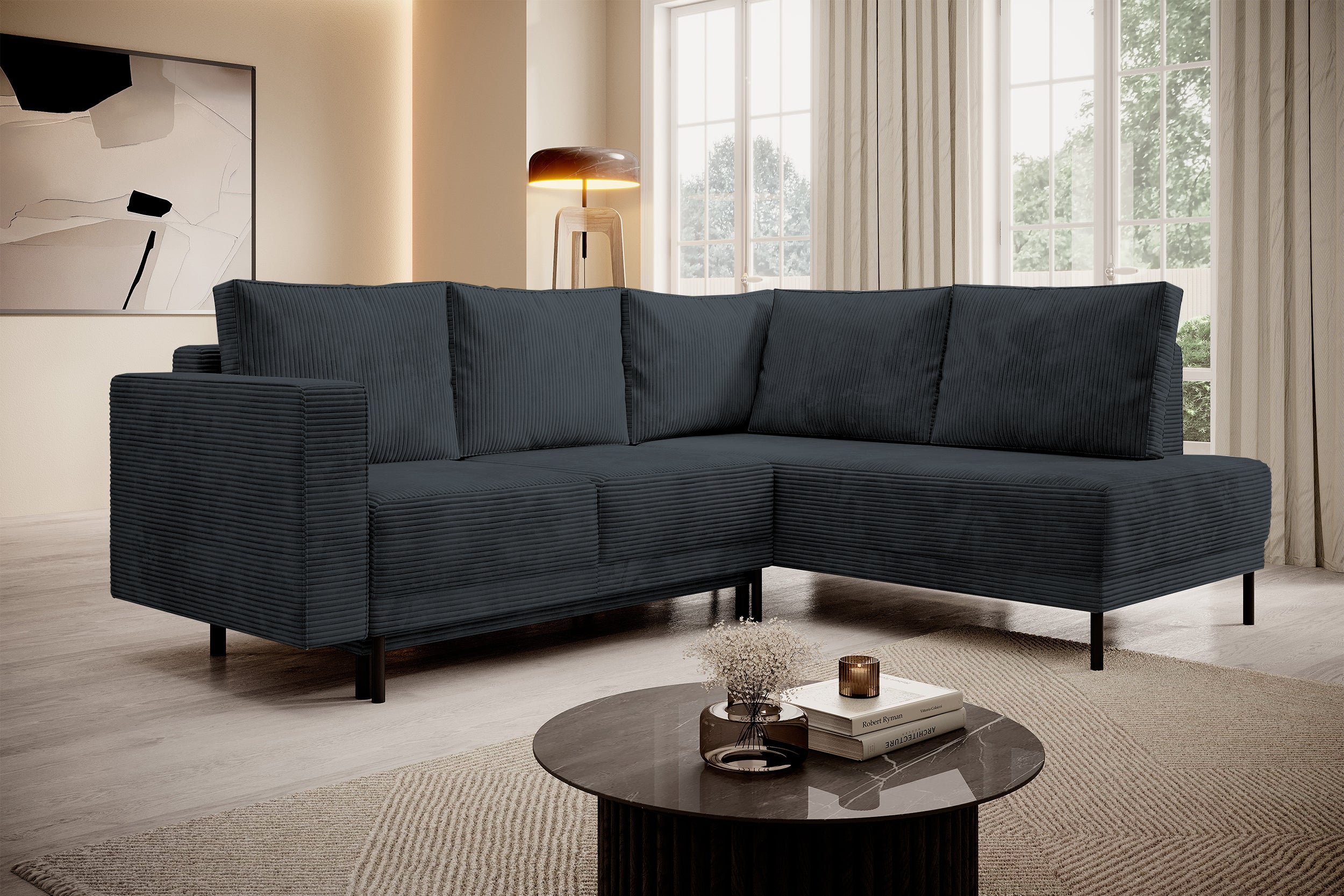 selsey-rodario-ecksofa-rechts-mit-schlaffunktion-und-bettkasten-dunkelgrau-cord image 2