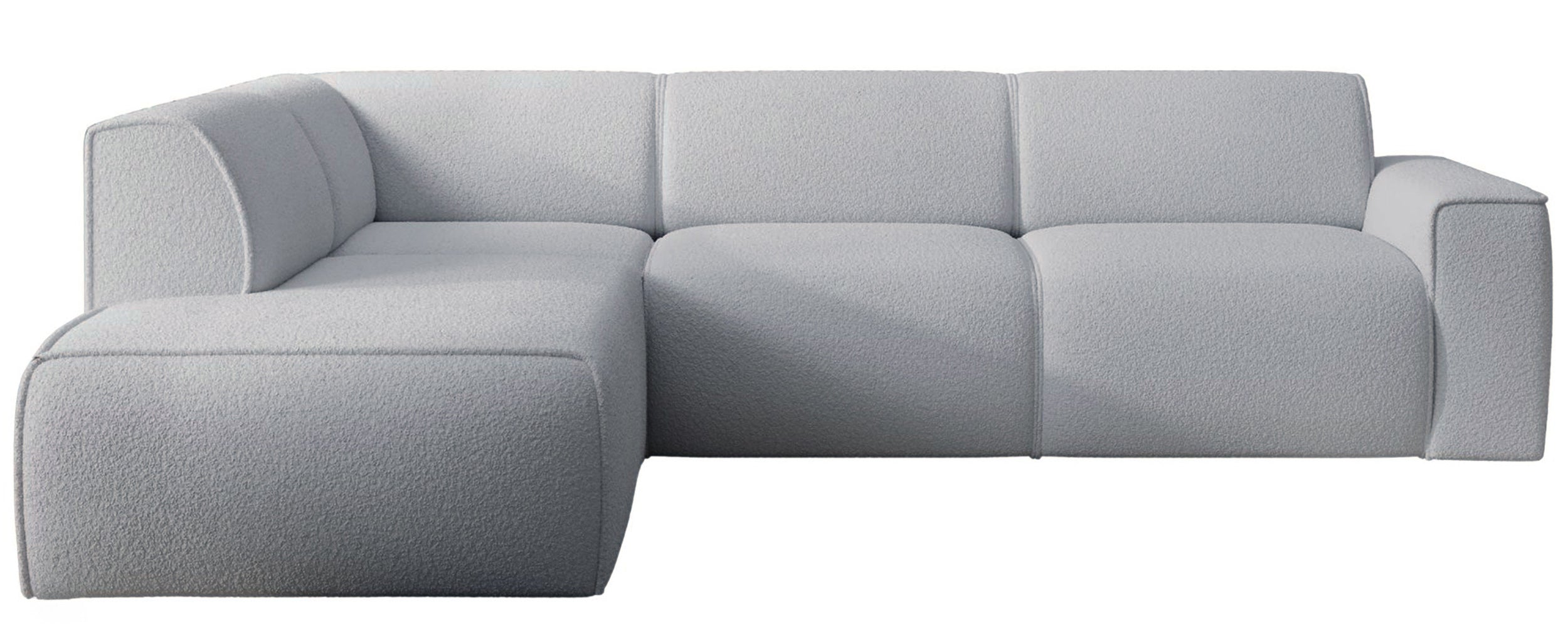 selsey-bouvi-ecksofa-l-form-mit-linker-armlehne-hellgrauer-boucl-stoff image 1
