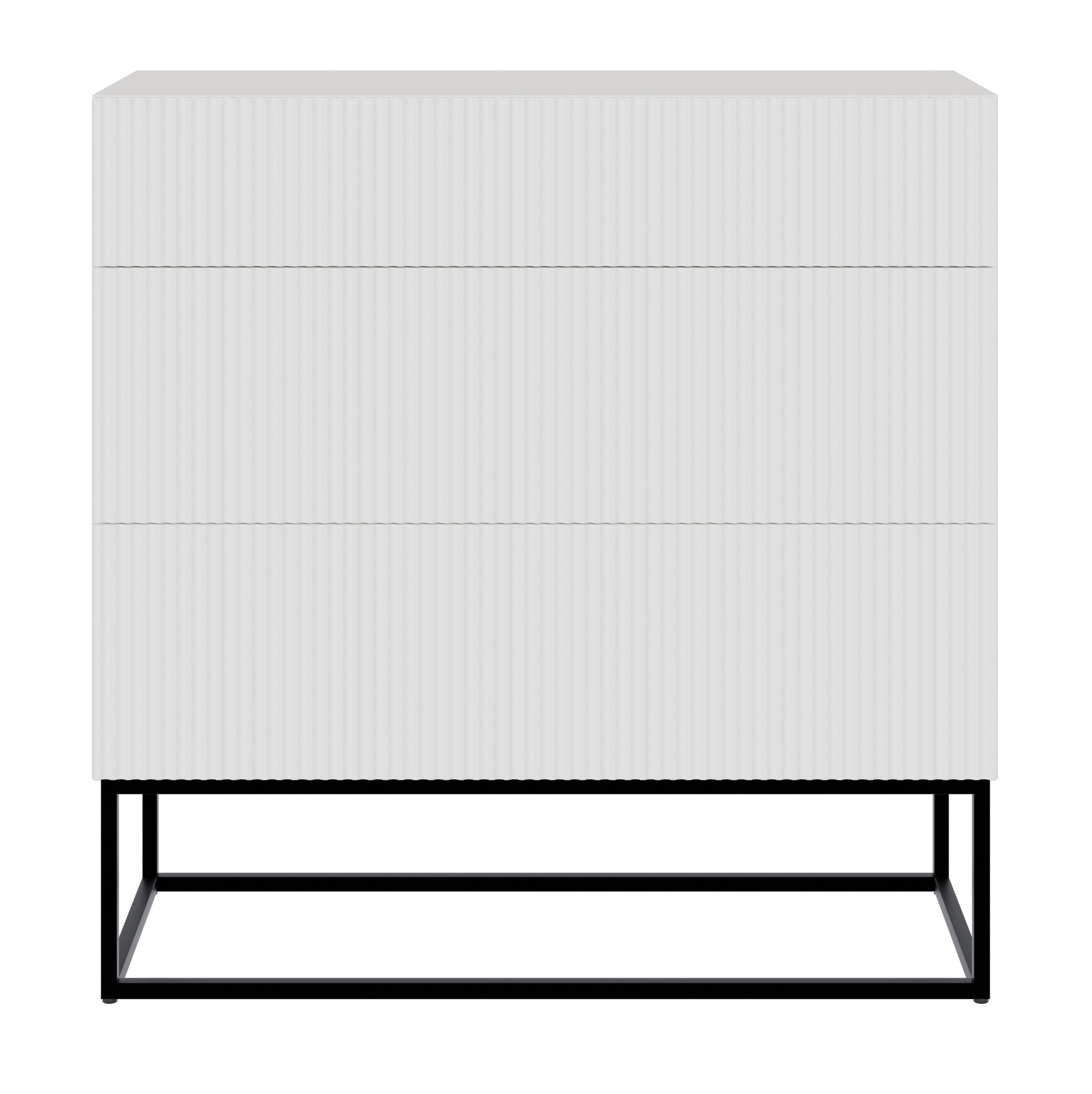 selsey-veldio-kommode-90-cm-mit-3-schubladen-und-gefr-ster-front-wei-mit-schwarz image 4