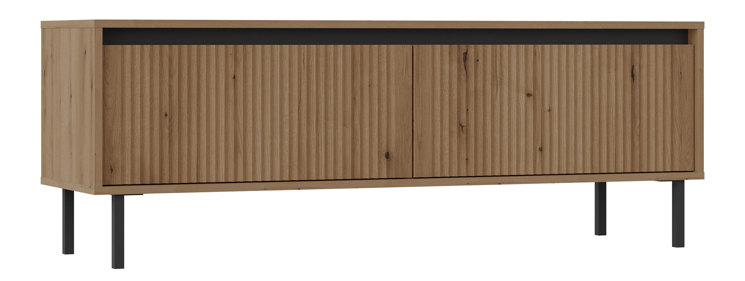 selsey-osaka-tv-schrank-140-cm-mit-2-schubladen-eiche-evoke-gerillte-fronten-sch image 1
