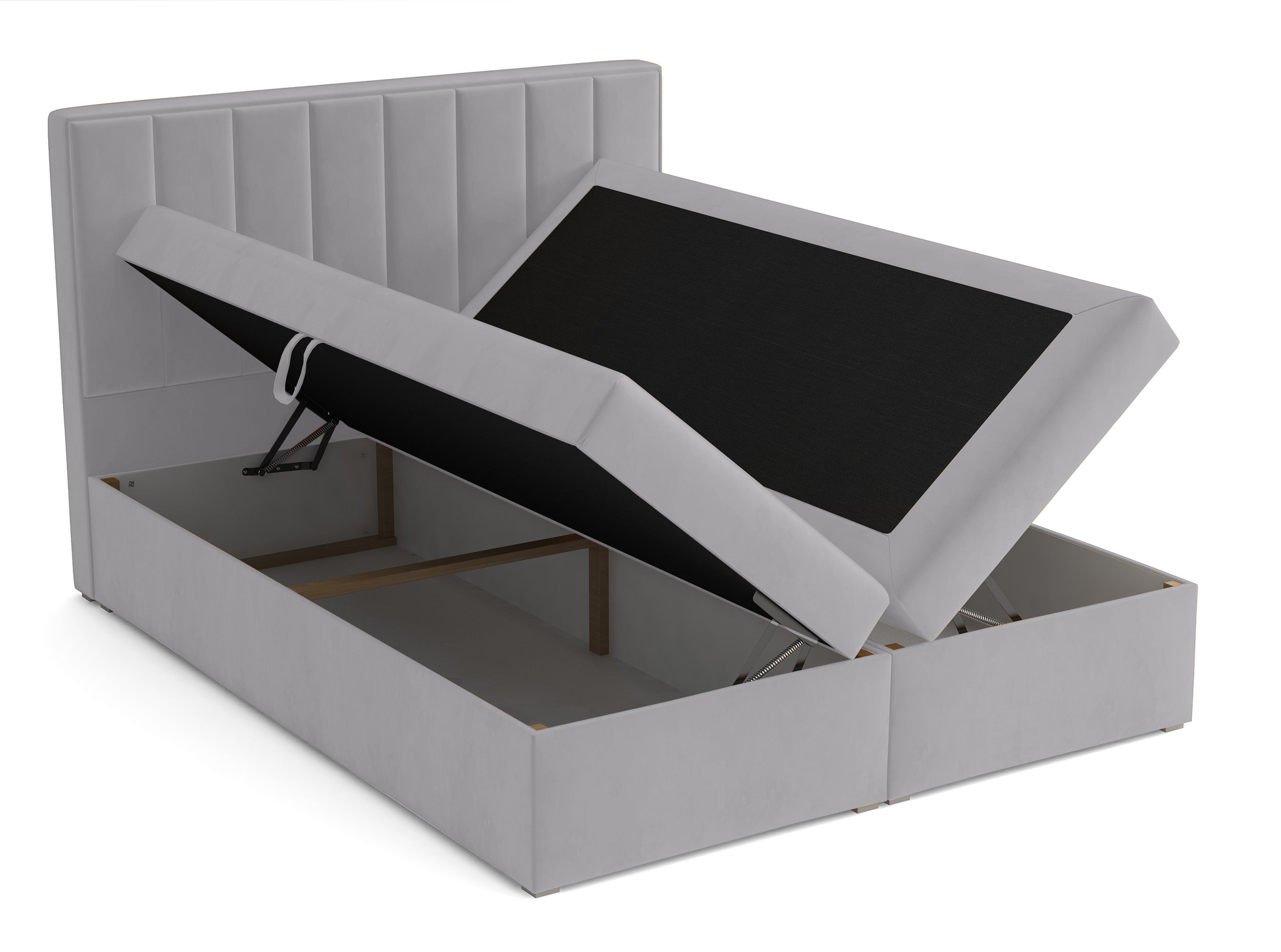 selsey-rinus-kontinentales-bett-boxspringbett-160x200-cm-hellgrauer-samt-mit-sta image 3