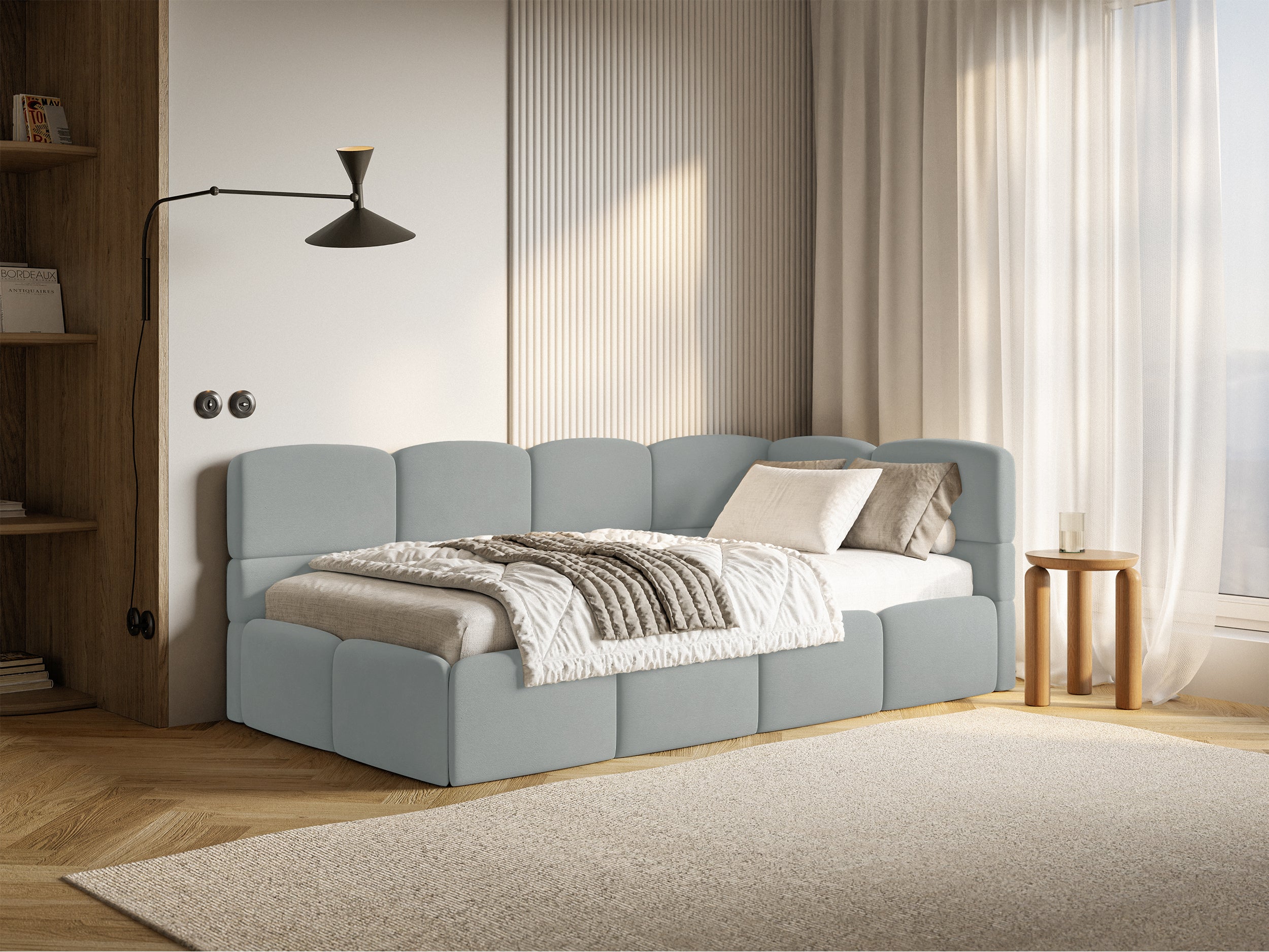 selsey-cloudy-jugendbett-120x200-cm-rechts-mit-stauraum-grauer-velours-2 image 2