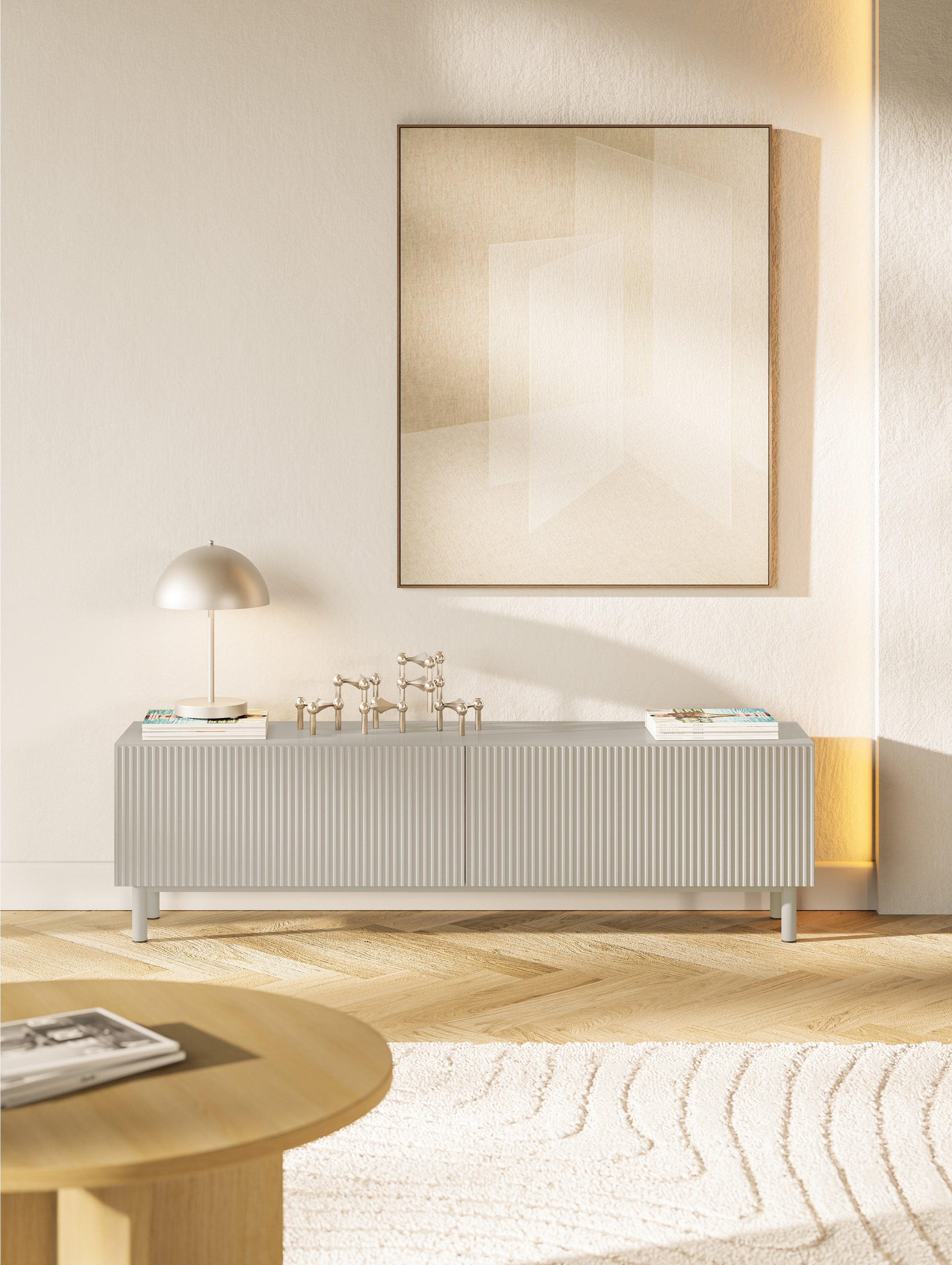 selsey-veldio-new-tv-schrank-140-cm-grau-beige-mit-gefr-ster-front image 1