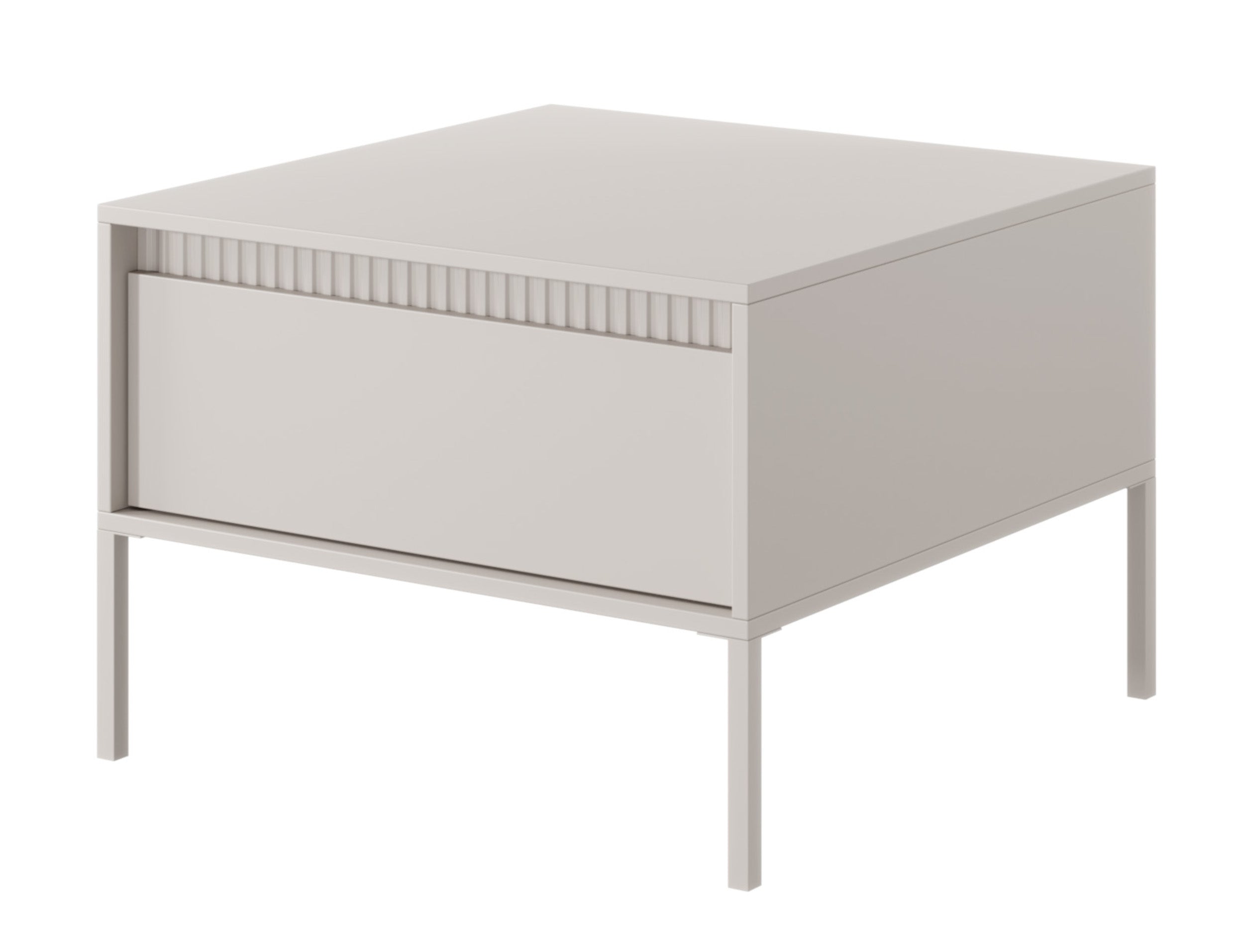 selsey-couchtisch-falsetto-68x68-cm-mit-schublade-beige-geriffelt image 1