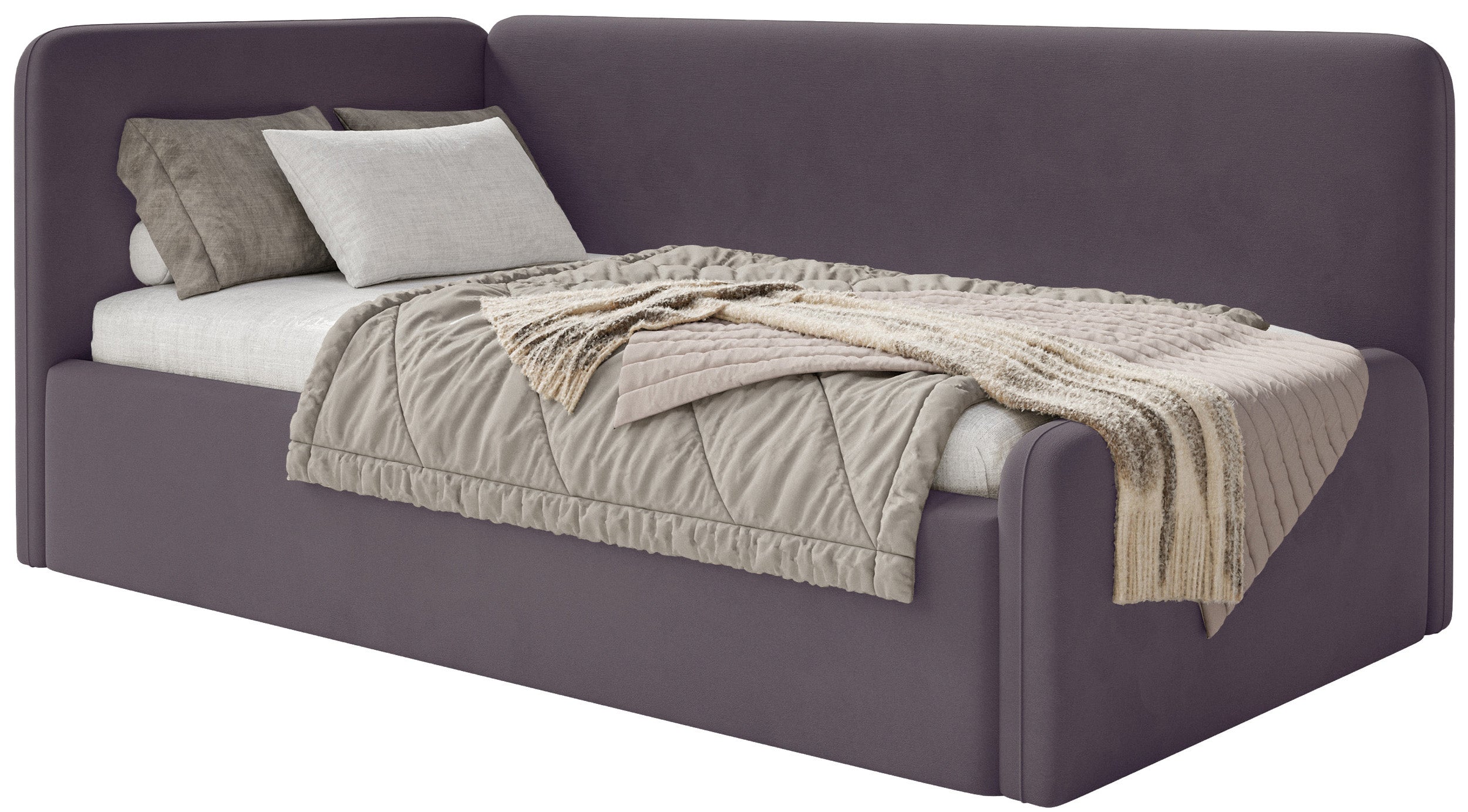 selsey-fanklo-jugendbett-120x200-cm-links-mit-stauraum-violetter-velours image 1