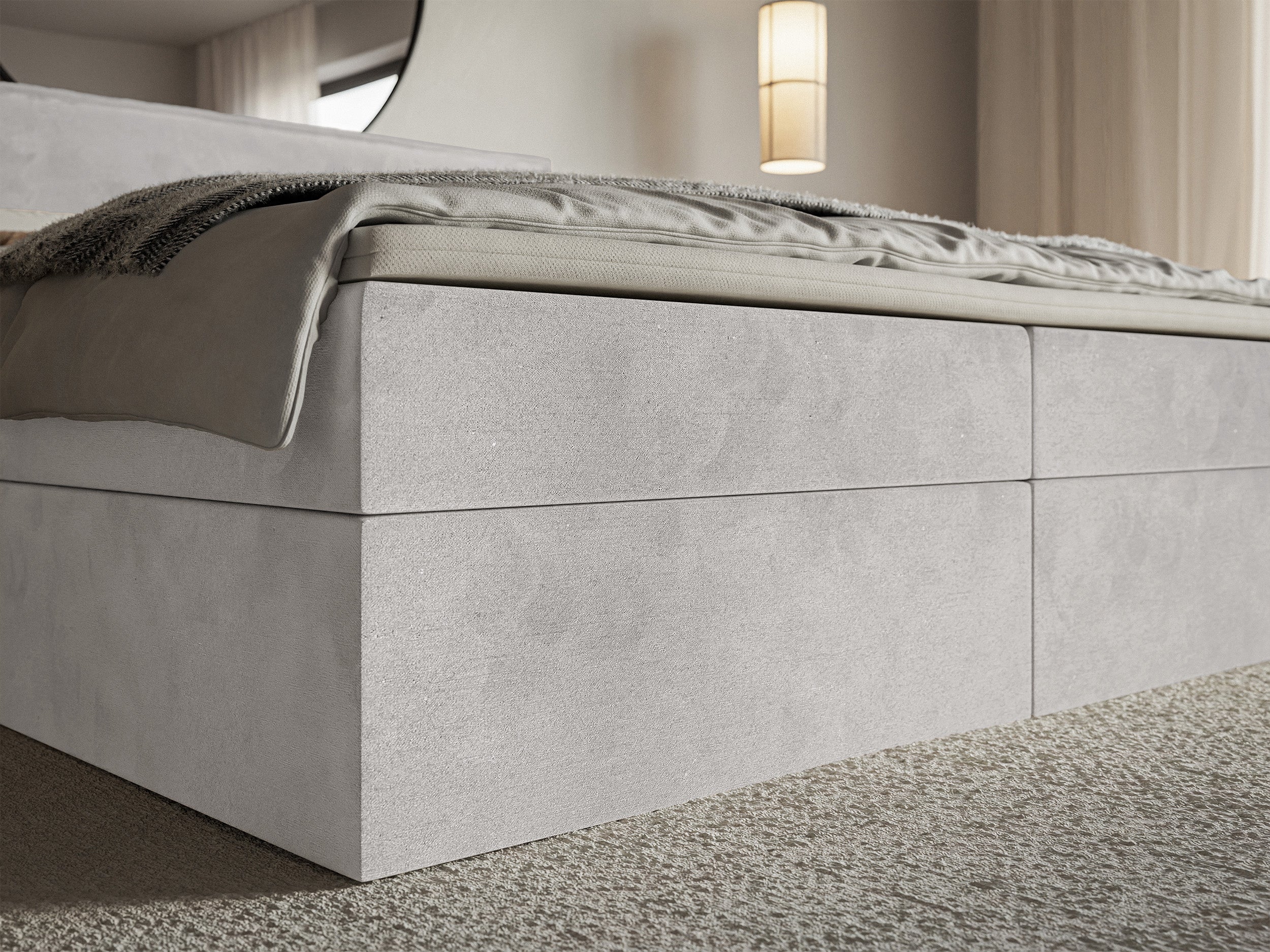 selsey-softie-kontinentalbett-180x200-cm-mit-stauraum-und-topper-hellgrau-velour image 5