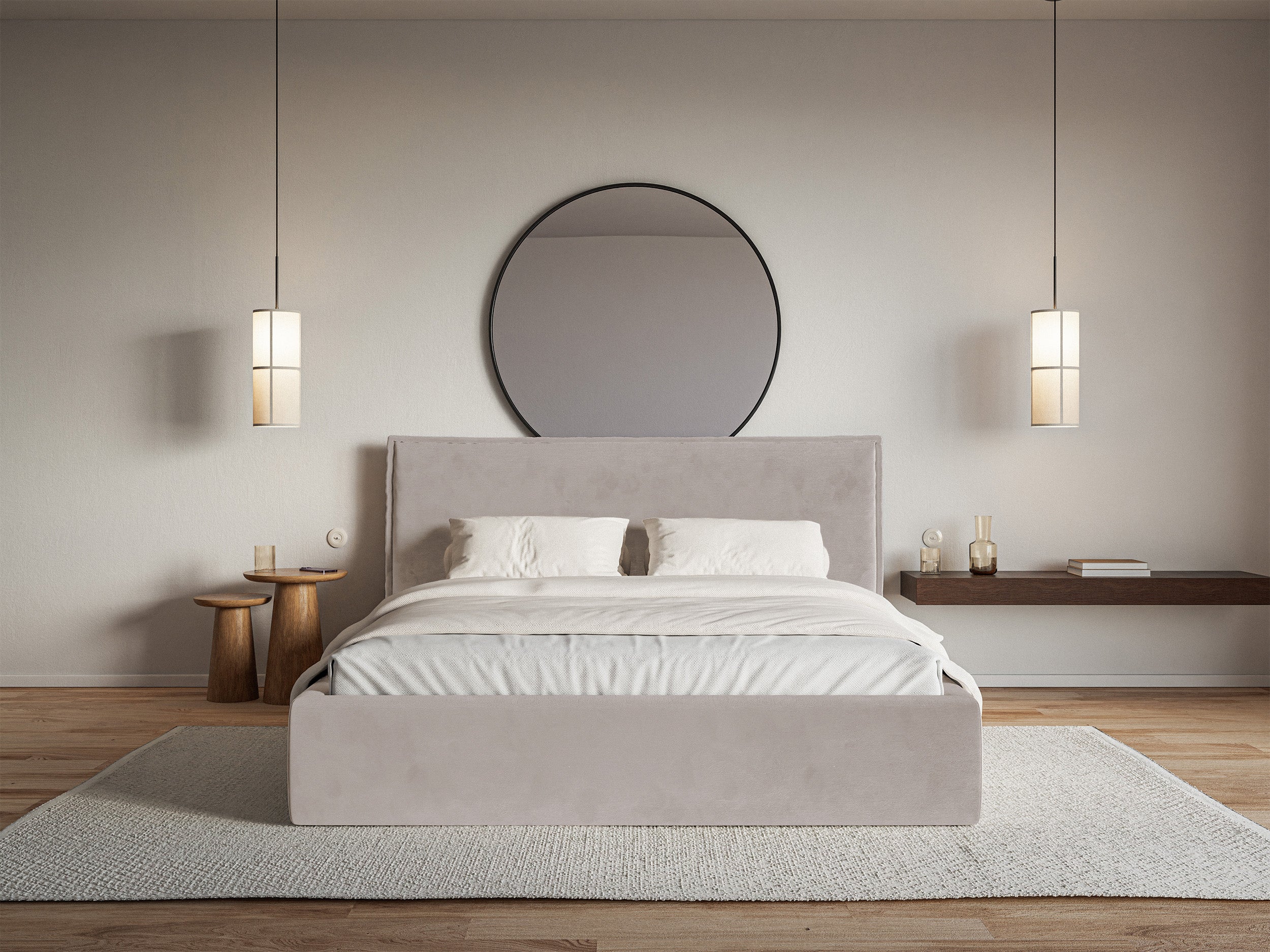 selsey-softie-gepolstertes-bett-160x200-cm-grau-brauner-velours-wasserabweisend image 3