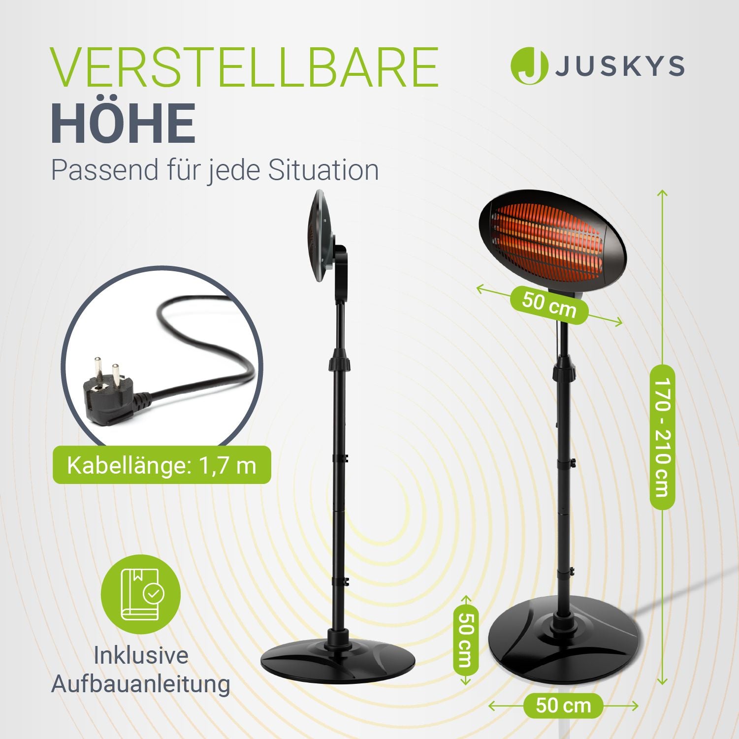 juskys-infrarotstrahler-2000w-schwarz-mit-quarzr-hren-und-teleskopgestell image 4