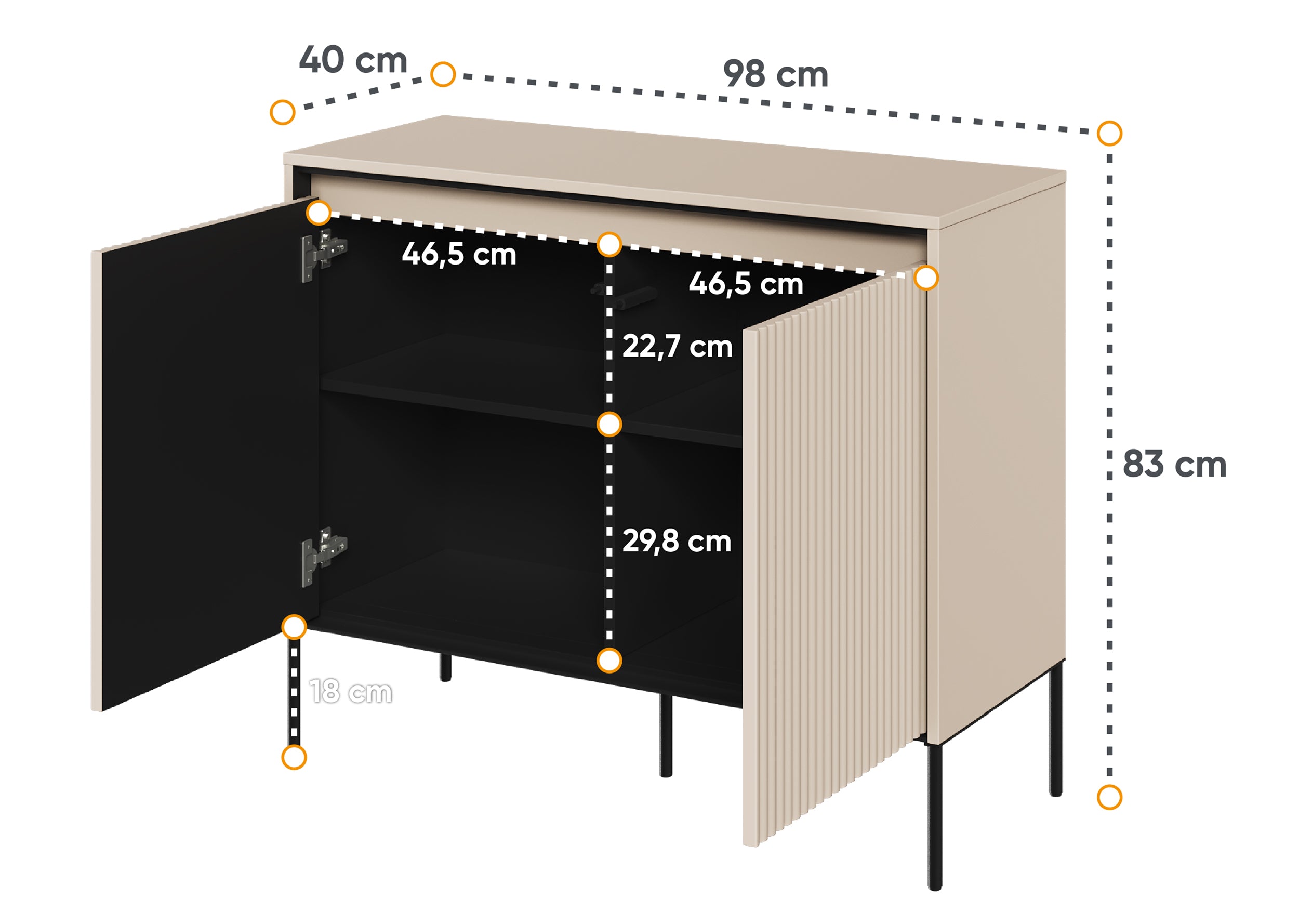 selsey-trend-zweit-rige-kommode-98-cm-mit-led-beige image 4