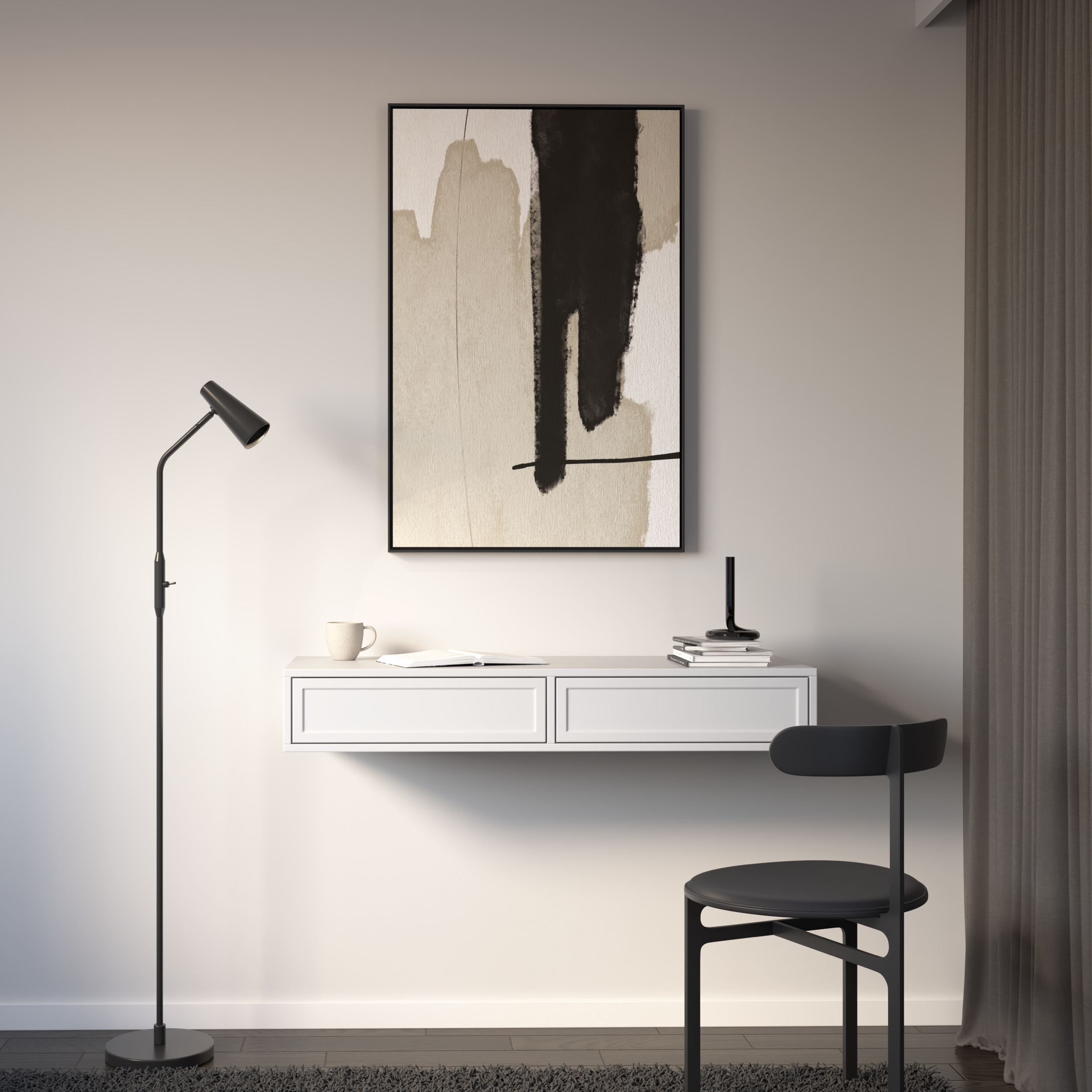 selsey-velveto-toilettentisch-mit-zwei-schubladen-110-cm-wei image 2