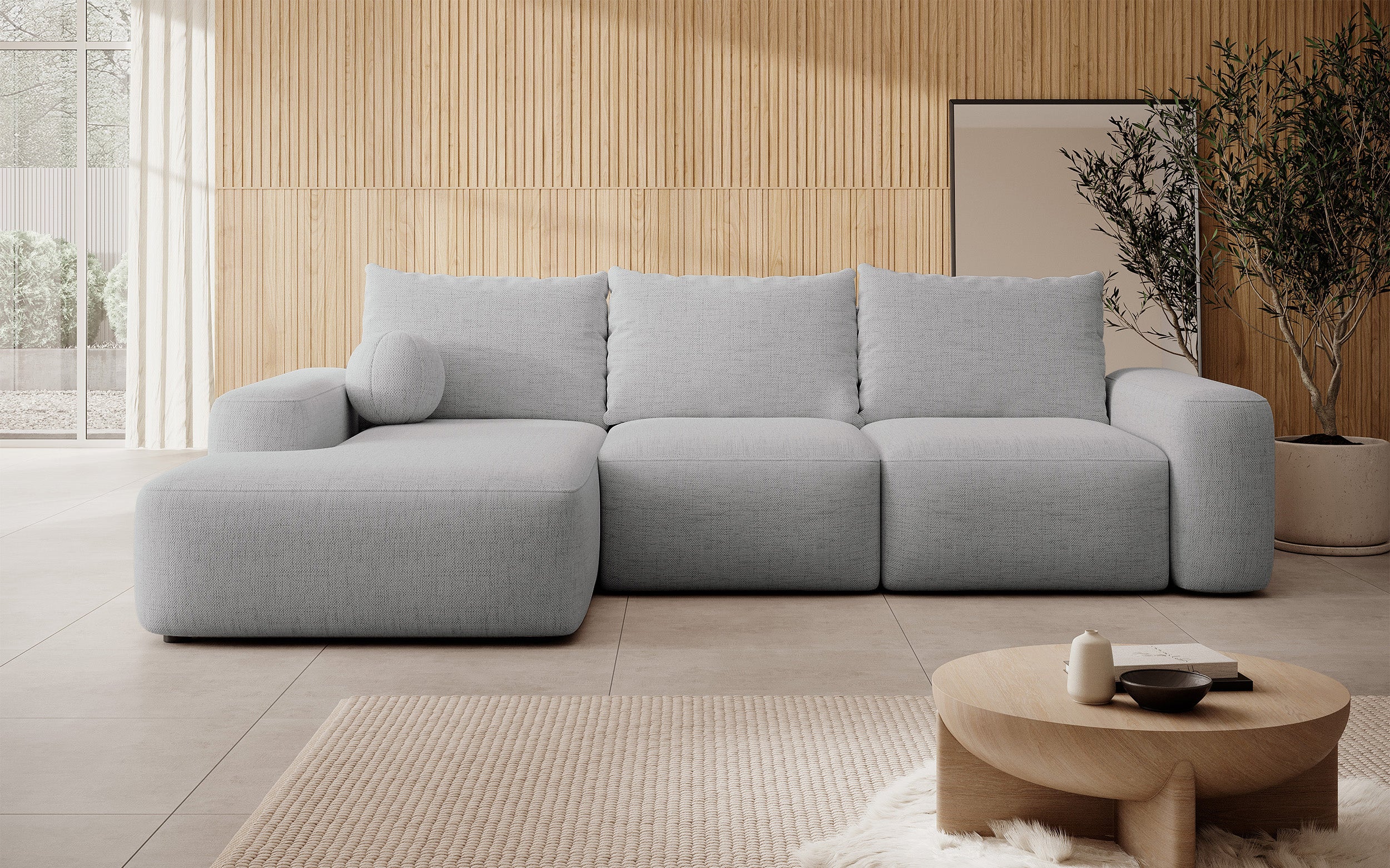 selsey-carnos-ecksofa-mit-schlaffunktion-l-links-grauer-chenille-ball-kissen image 3