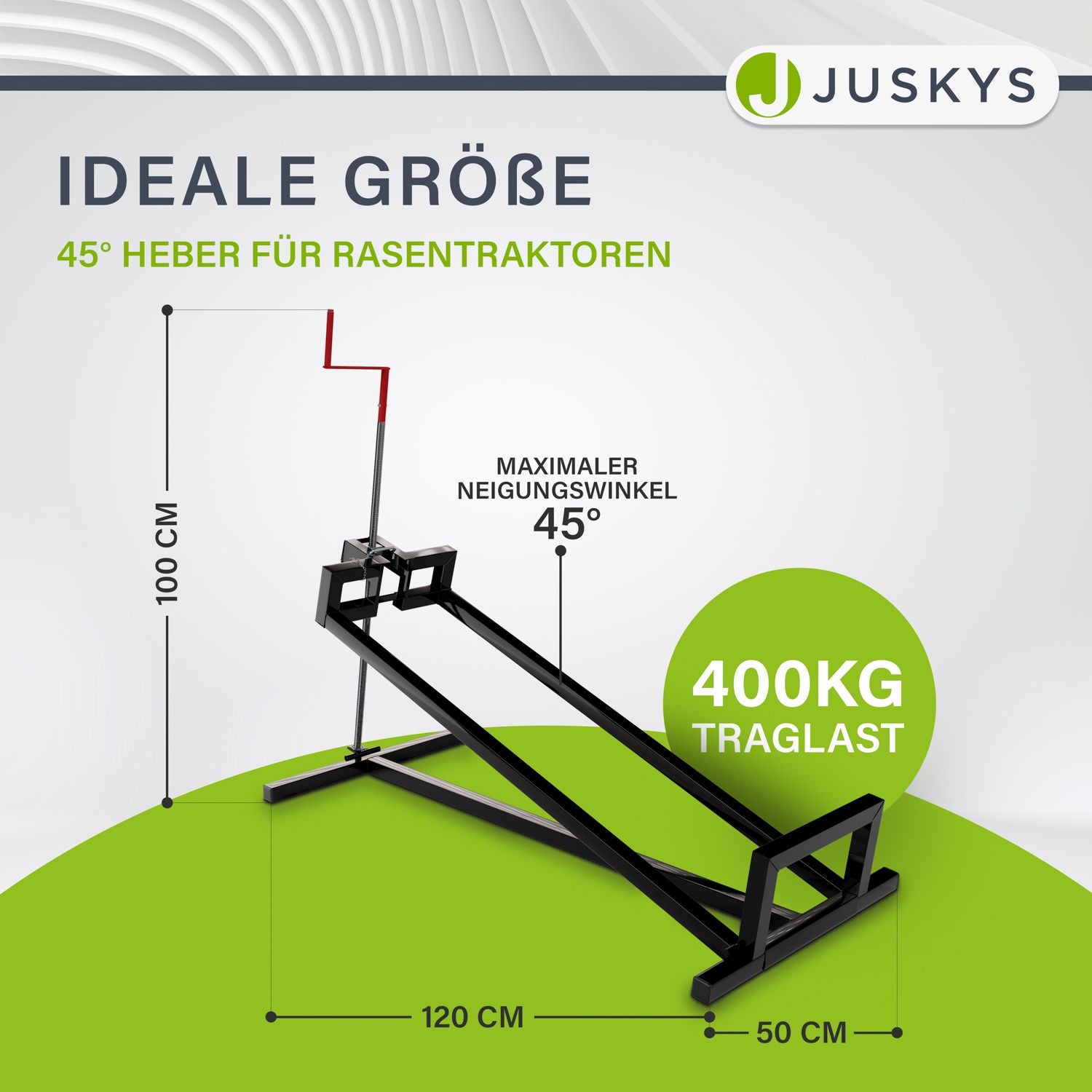 juskys-rasentraktorheber-bis-400-kg-hebevorrichtung-mit-handkurbel-bis-45 image 2