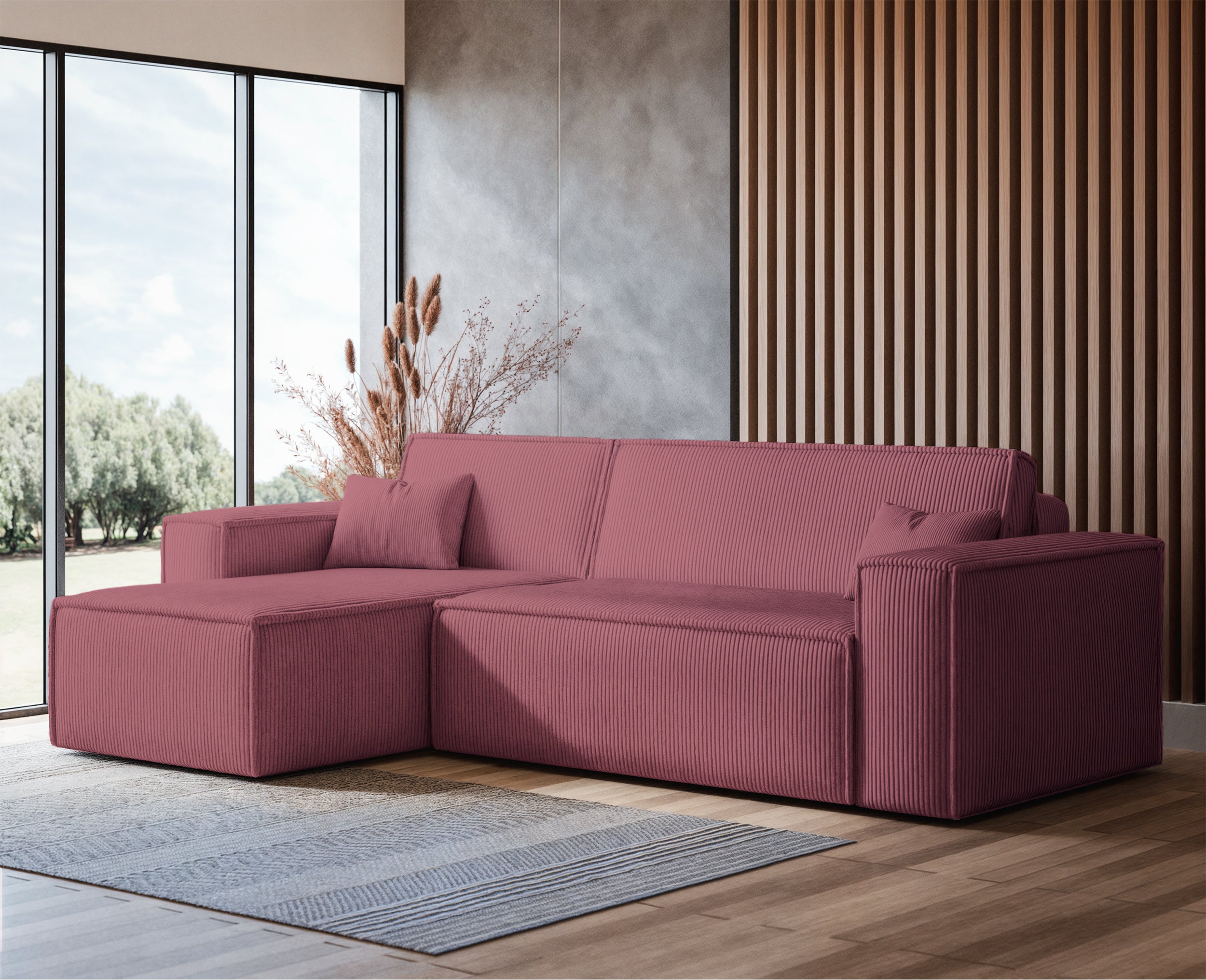 selsey-ecksofa-scarlo-l-f-rmig-mit-schlaffunktion-und-stauraum-dunkelrosa-cord-u image 3