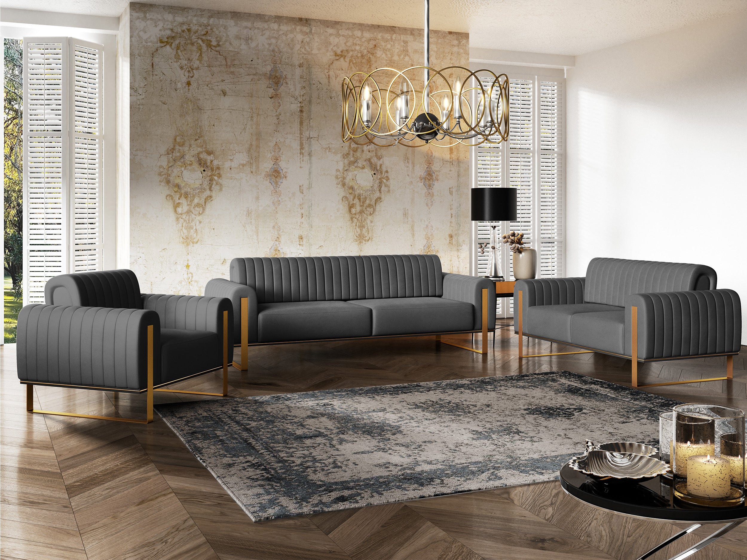 selsey-parissa-dreisitziges-sofa-grauer-samt image 2