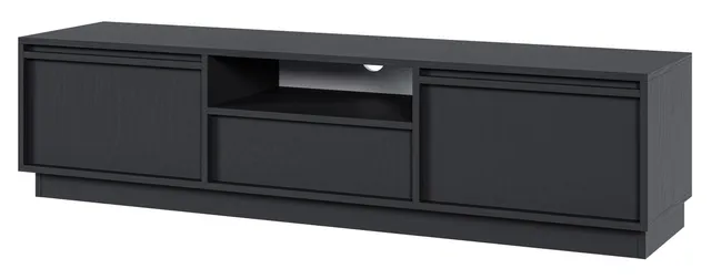 selsey-evo-tv-schrank-154-cm-schwarz-mit-2-t-ren-schublade-und-sockel image 1