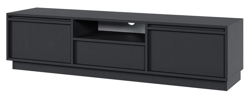 selsey-evo-tv-schrank-154-cm-schwarz-mit-2-t-ren-schublade-und-sockel image 1