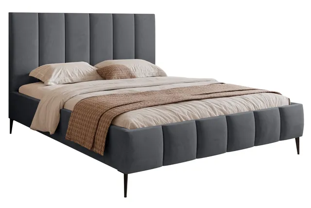 selsey-sarafino-polsterbett-180x200-cm-mit-bettkasten-dunkelgrauer-samt-metallra image 1