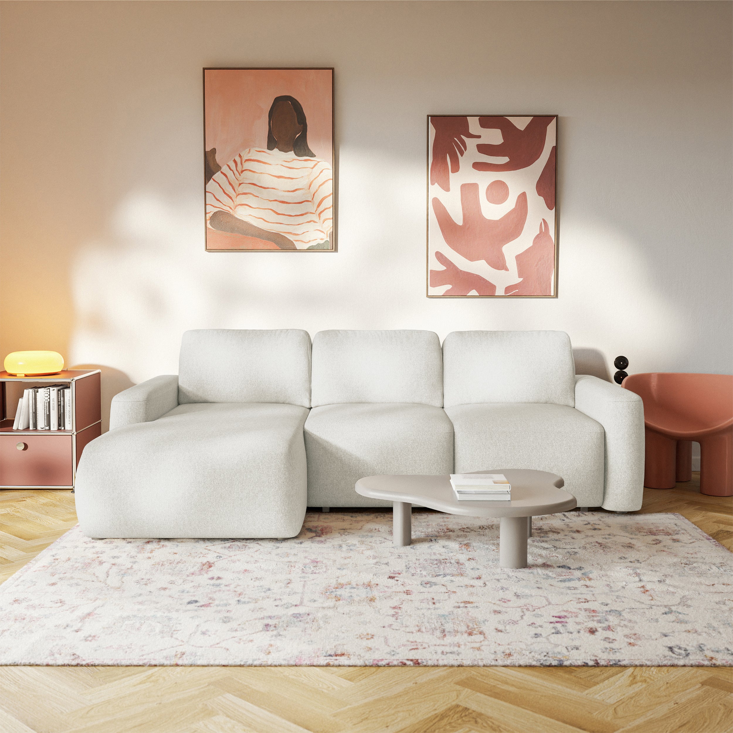 selsey-carnos-mini-ecksofa-l-links-creme-chenille-mit-schlaffunktion image 2