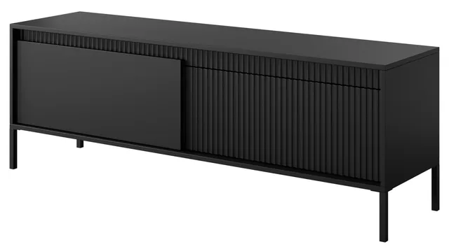 selsey-falsetto-tv-schrank-zweifl-gelig-gerillte-front-154-cm-schwarz image 1