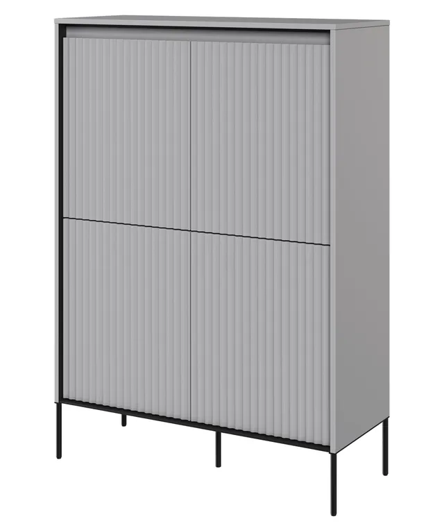 selsey-trend-hohe-viert-rige-kommode-98-cm-mit-led-grau image 1