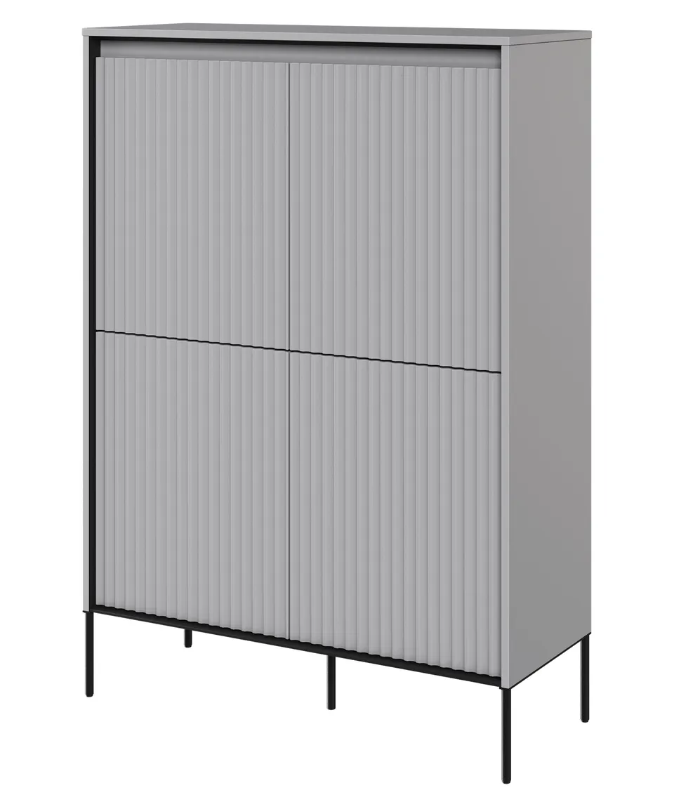 selsey-trend-hohe-viert-rige-kommode-98-cm-mit-led-grau image 1