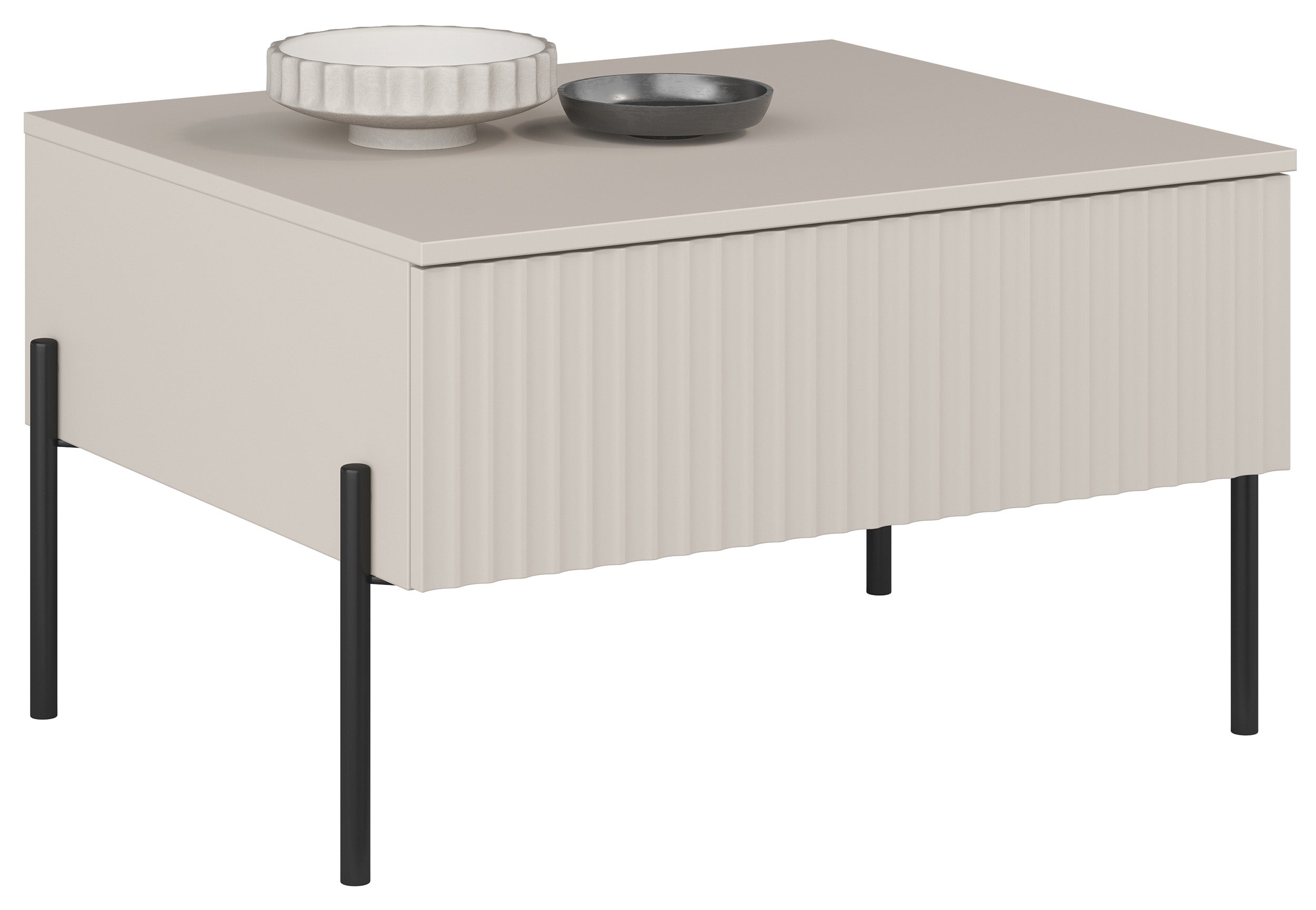 selsey-ore-couchtisch-mit-schublade-70x60-cm-kaschmir-mit-gerillter-front image 1