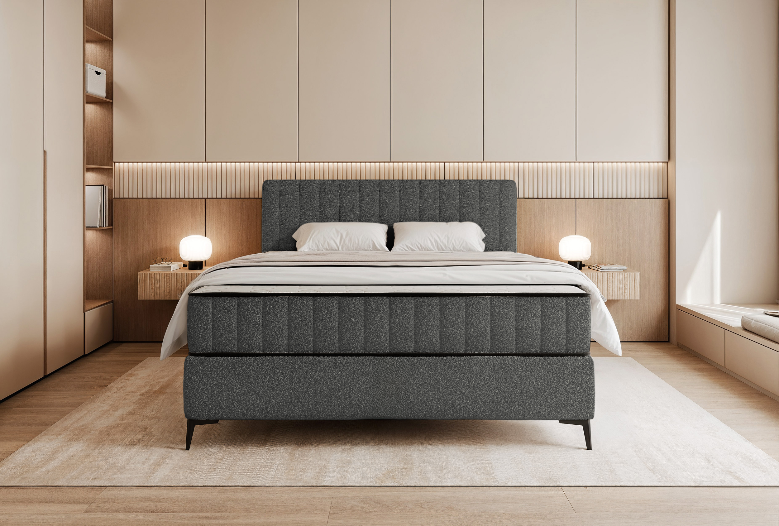 selsey-mufasso-kontinentales-bett-140x200-cm-mit-stauraum-dunkelgrauer-boucl image 3