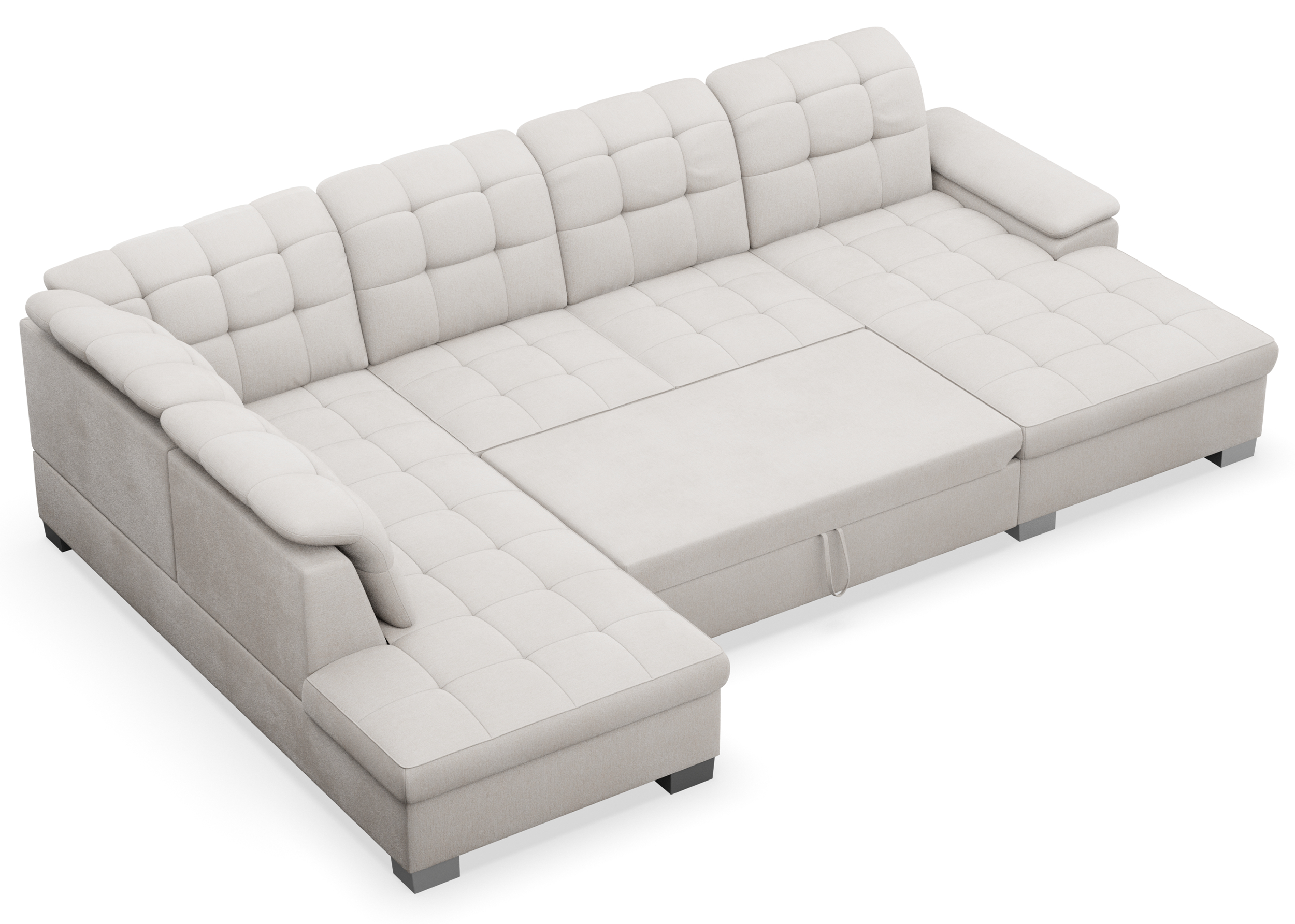 selsey-jamaal-ecksofa-u-f-rmig-rechts-mit-schlaffunktion-und-stauraum-cremefarbe image 5