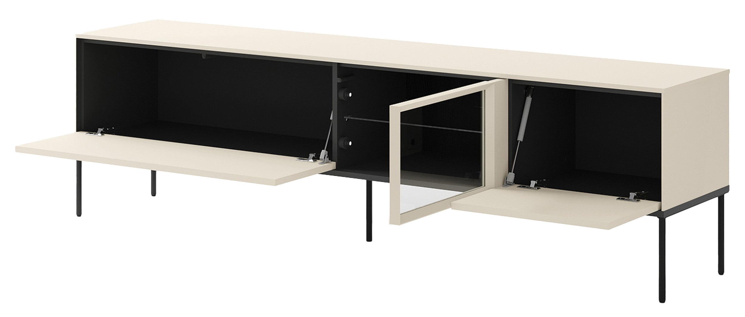 selsey-bellezo-tv-schrank-mit-led-vitrine-196-cm-cremefarben image 6