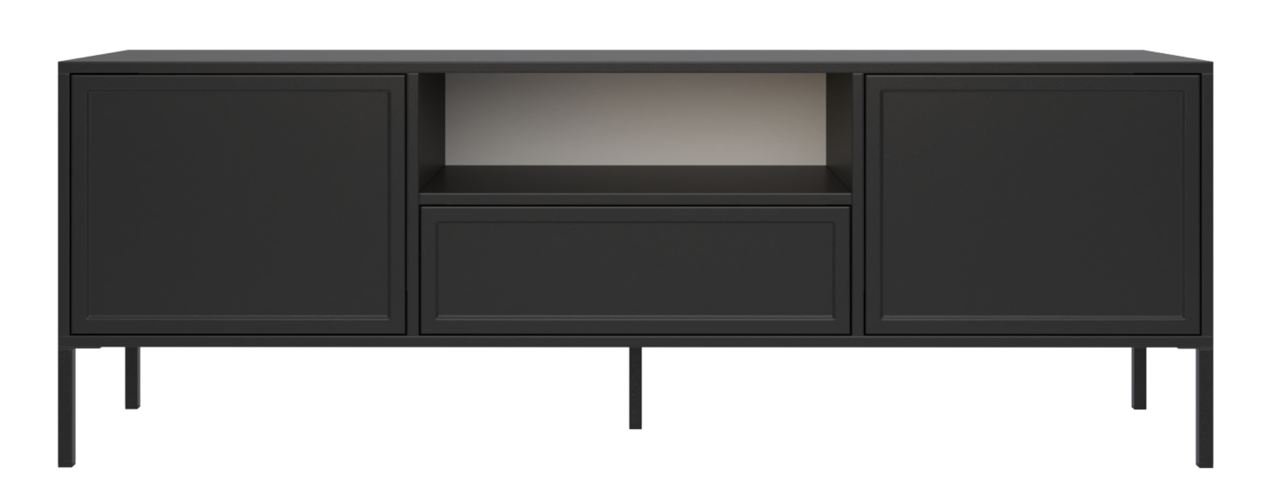 selsey-velveto-tv-schrank-160-cm-zweit-rig-mit-schublade-und-nische-schwarz image 6