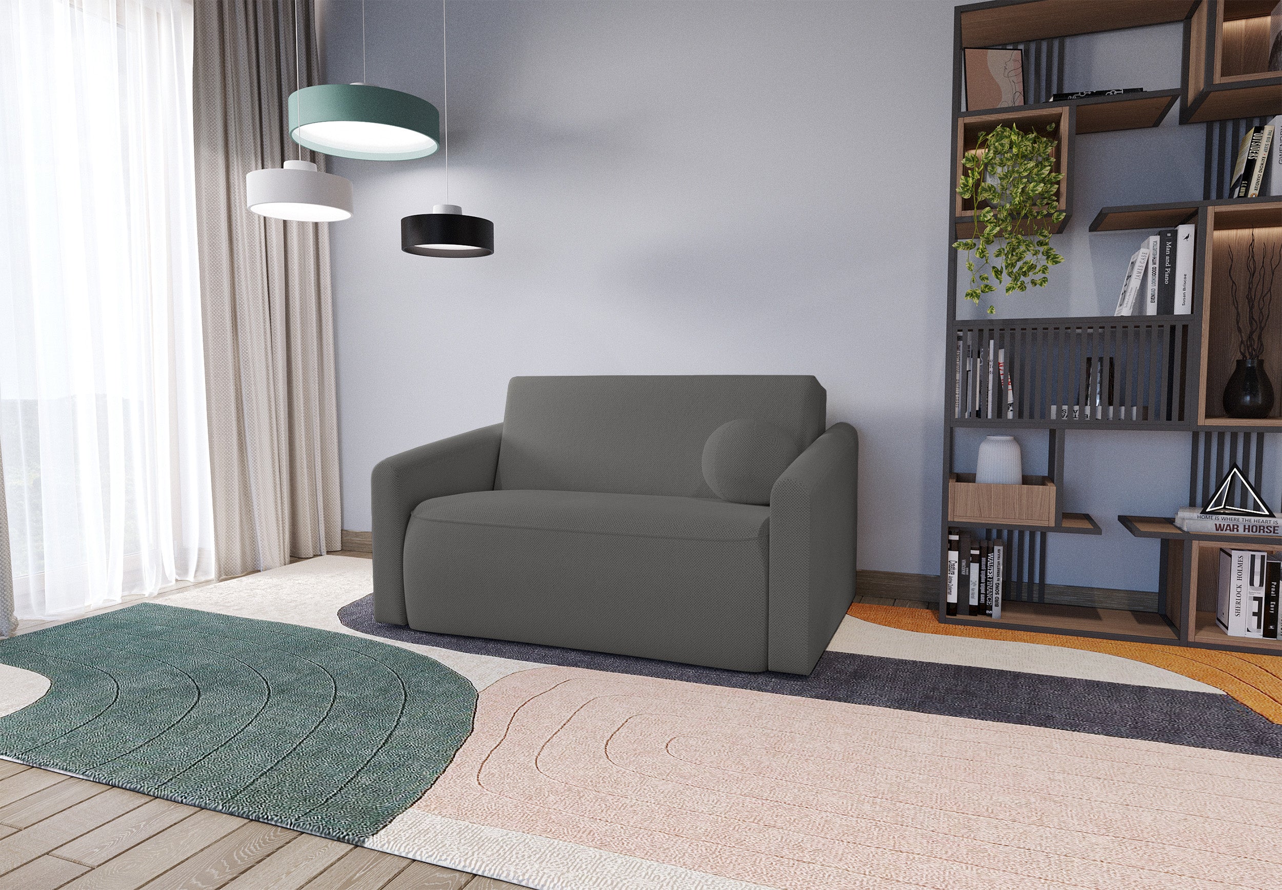 selsey-poppino-zweisitziges-ausklappbares-sofa-mit-stauraum-dunkelgrauer-hydroph image 2