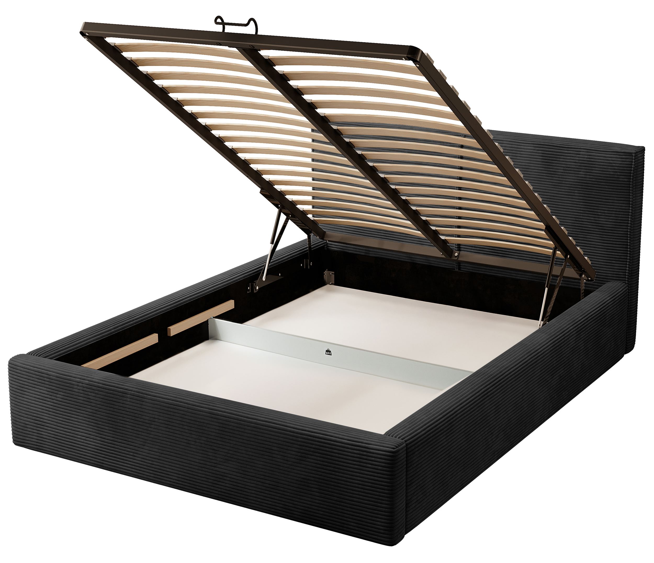 selsey-farese-polsterbett-140x200-cm-mit-stauraum-und-gasdruckfeder-schwarz-cord image 6