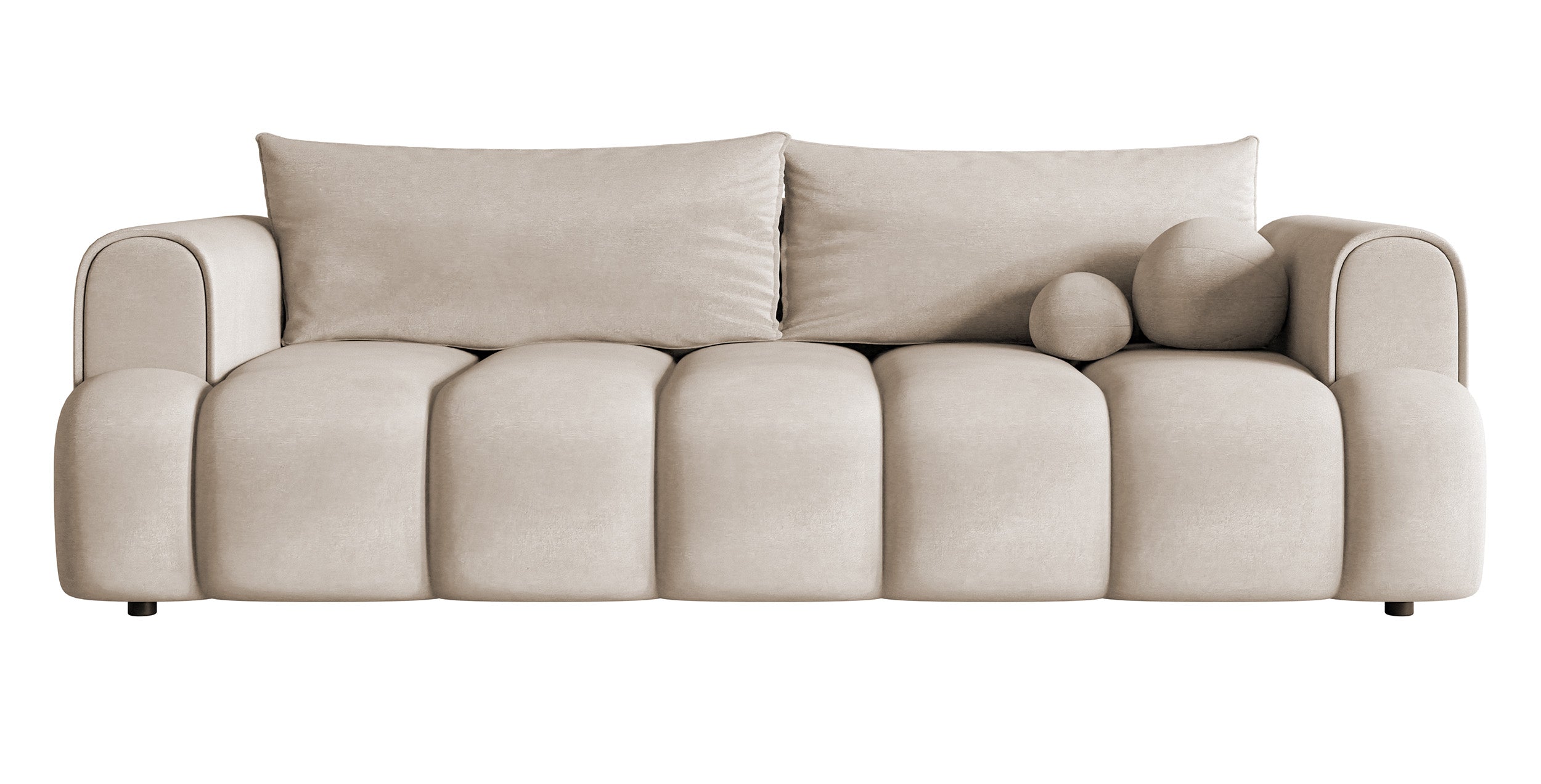 selsey-dandelino-dreisitziges-sofa-mit-schlaffunktion-graubeige-velours-wasserab image 1