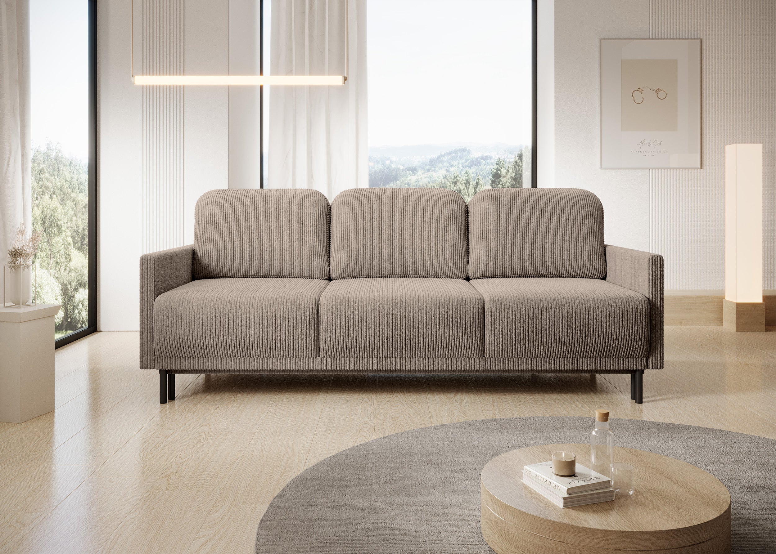 selsey-hamiel-drei-sitzer-schlafsofa-mit-stauraum-beige-cord image 2