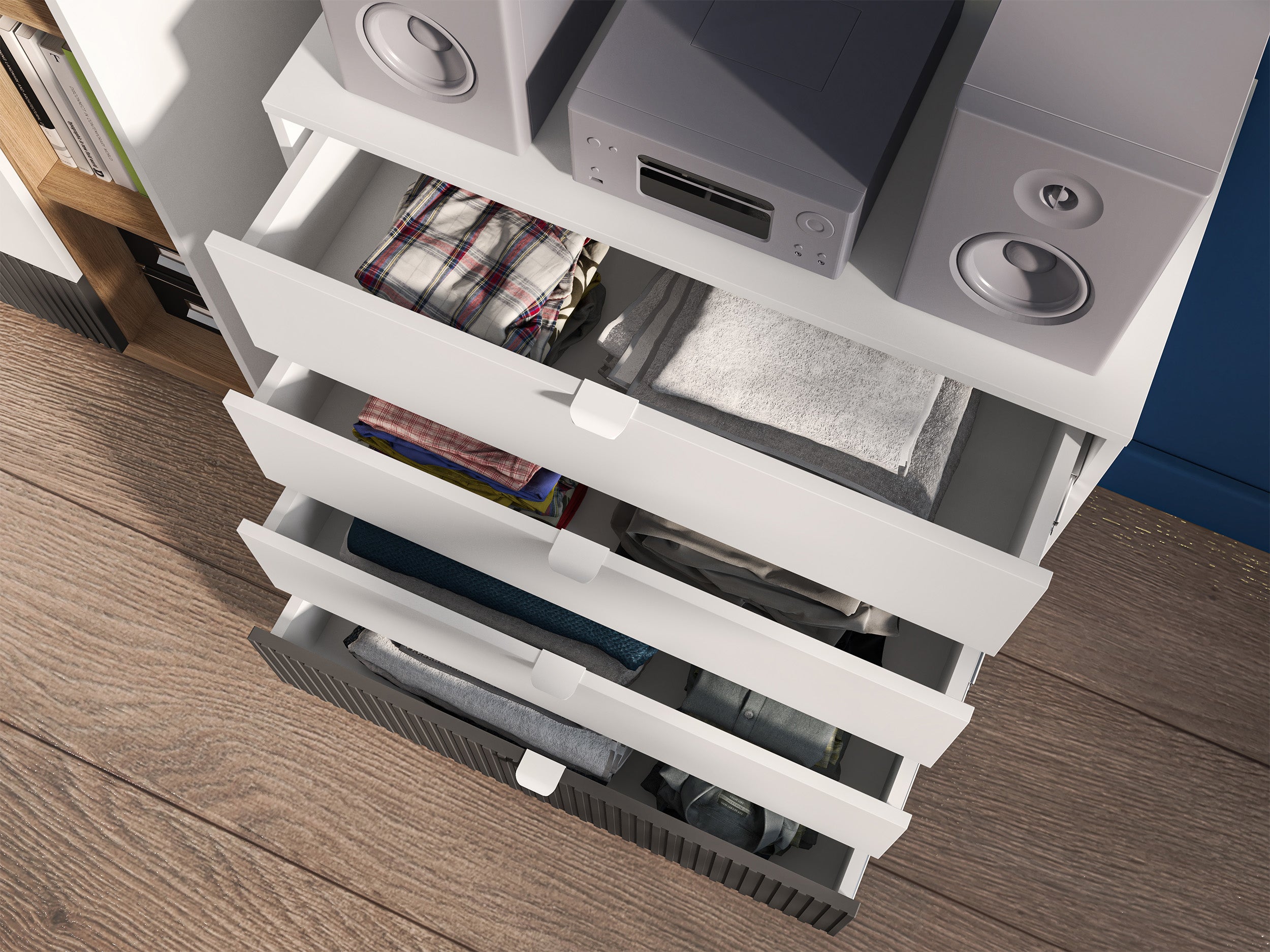 selsey-torino-kommode-82-cm-4-schubladen-eiche-honey-wei-graphit image 6