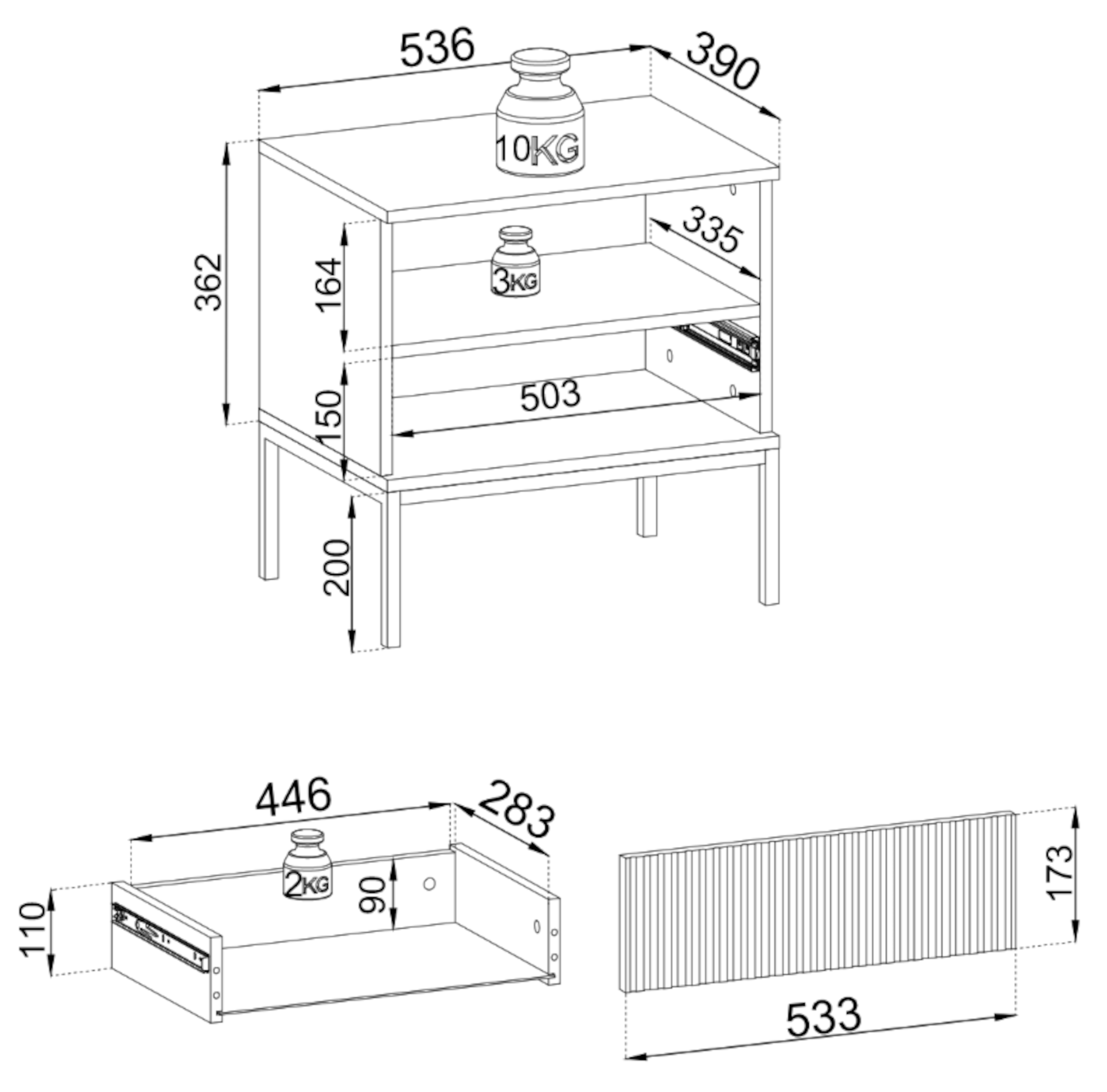 selsey-nachttisch-tosena-54-cm-mit-schublade-und-led-kaschmir image 5