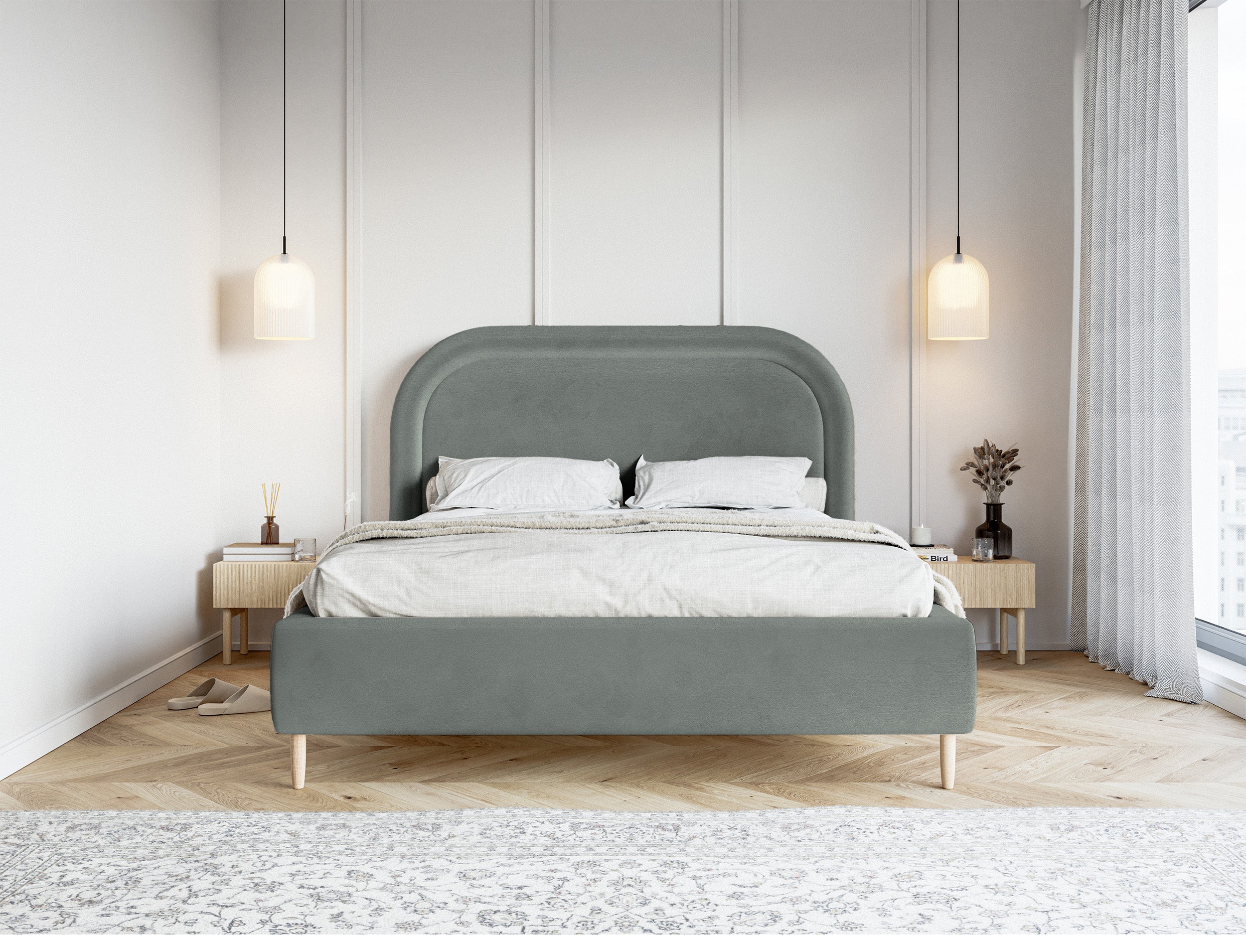 selsey-loreo-gepolstertes-bett-160x200-cm-mit-stauraum-grauer-wasserabweisender- image 3