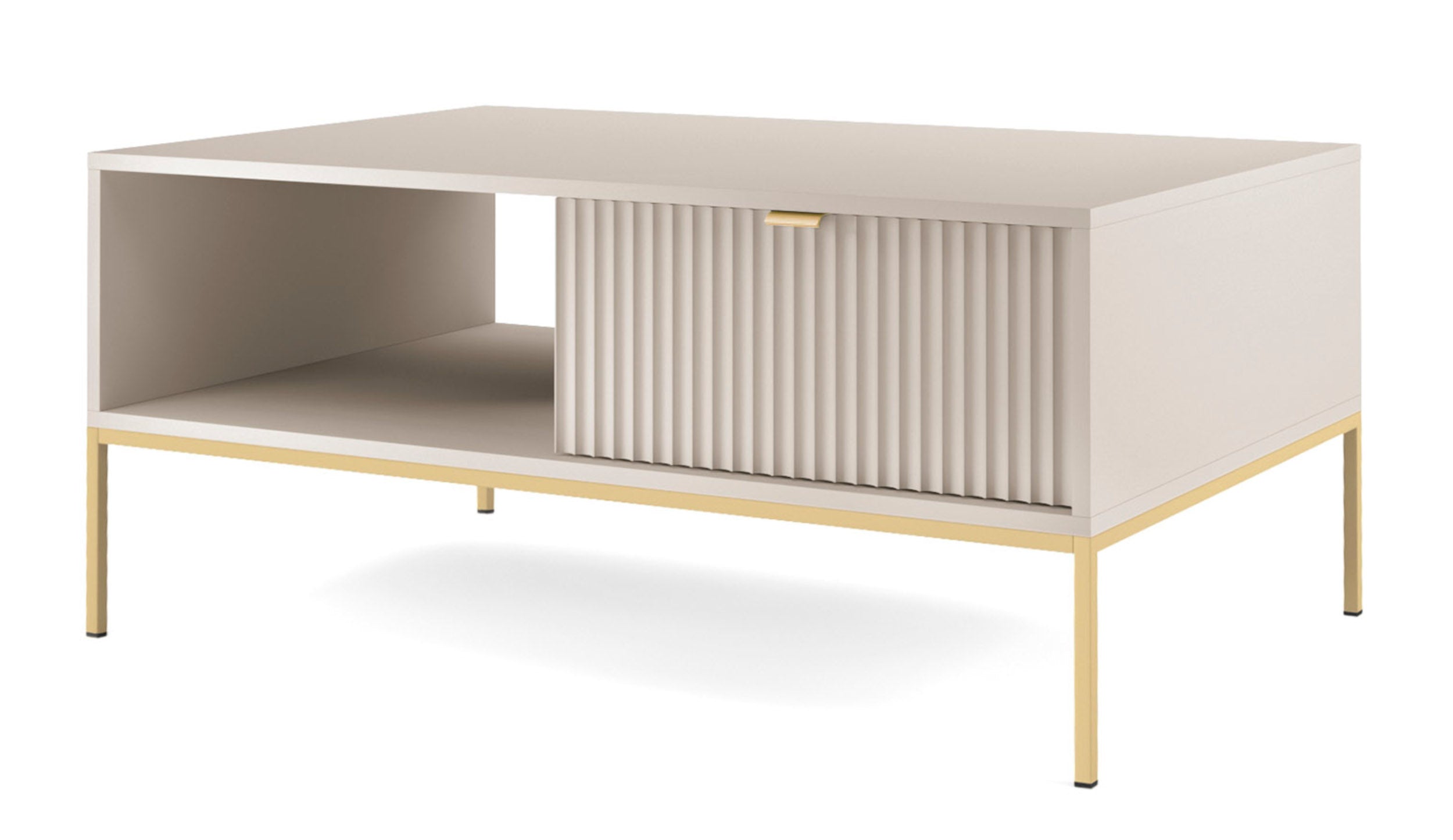 selsey-vellore-couchtisch-104x68-cm-kaschmir-gerillte-front-goldenes-gestell image 1