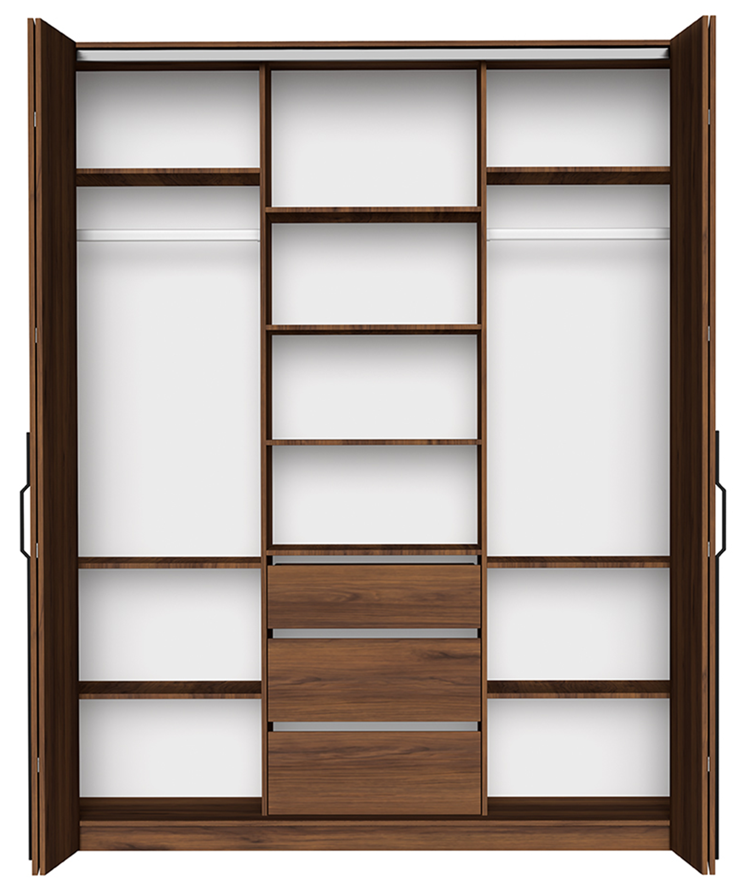 selsey-bari-zweifl-geliger-schrank-200-cm-mit-drei-schubladen-walnuss-warmia image 3