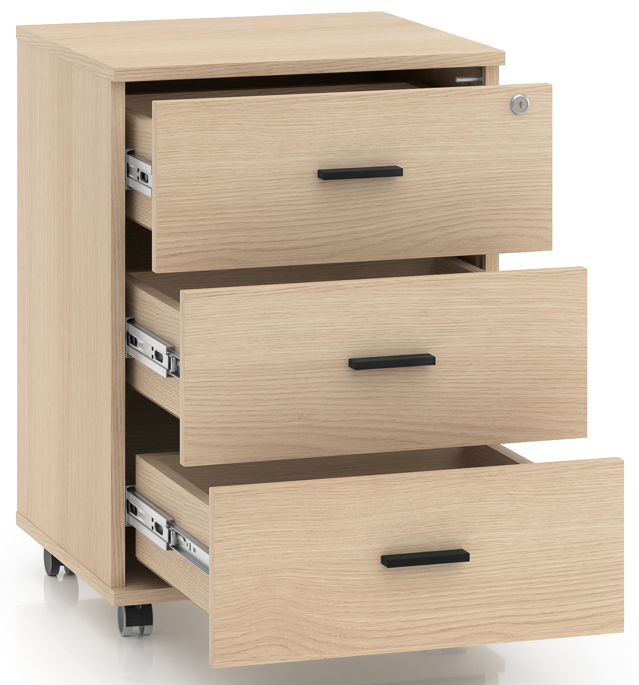 selsey-b-rocontainer-odelis-46-cm-mit-3-schubladen-auf-rollen-lindberg-eiche image 3