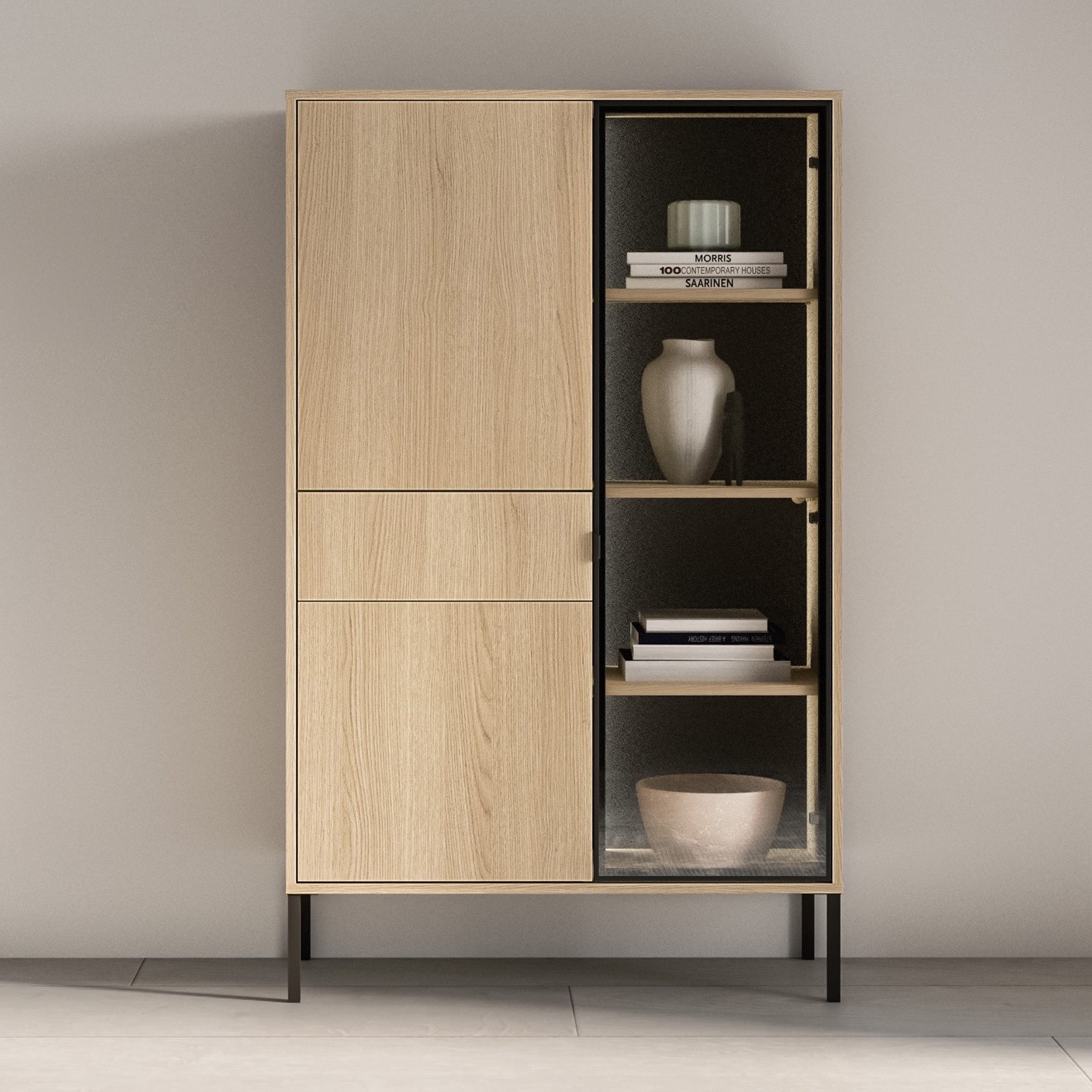 selsey-barnee-dreht-r-vitrine-92-cm-lindberg-eiche-mit-schublade-und-beleuchtung image 2