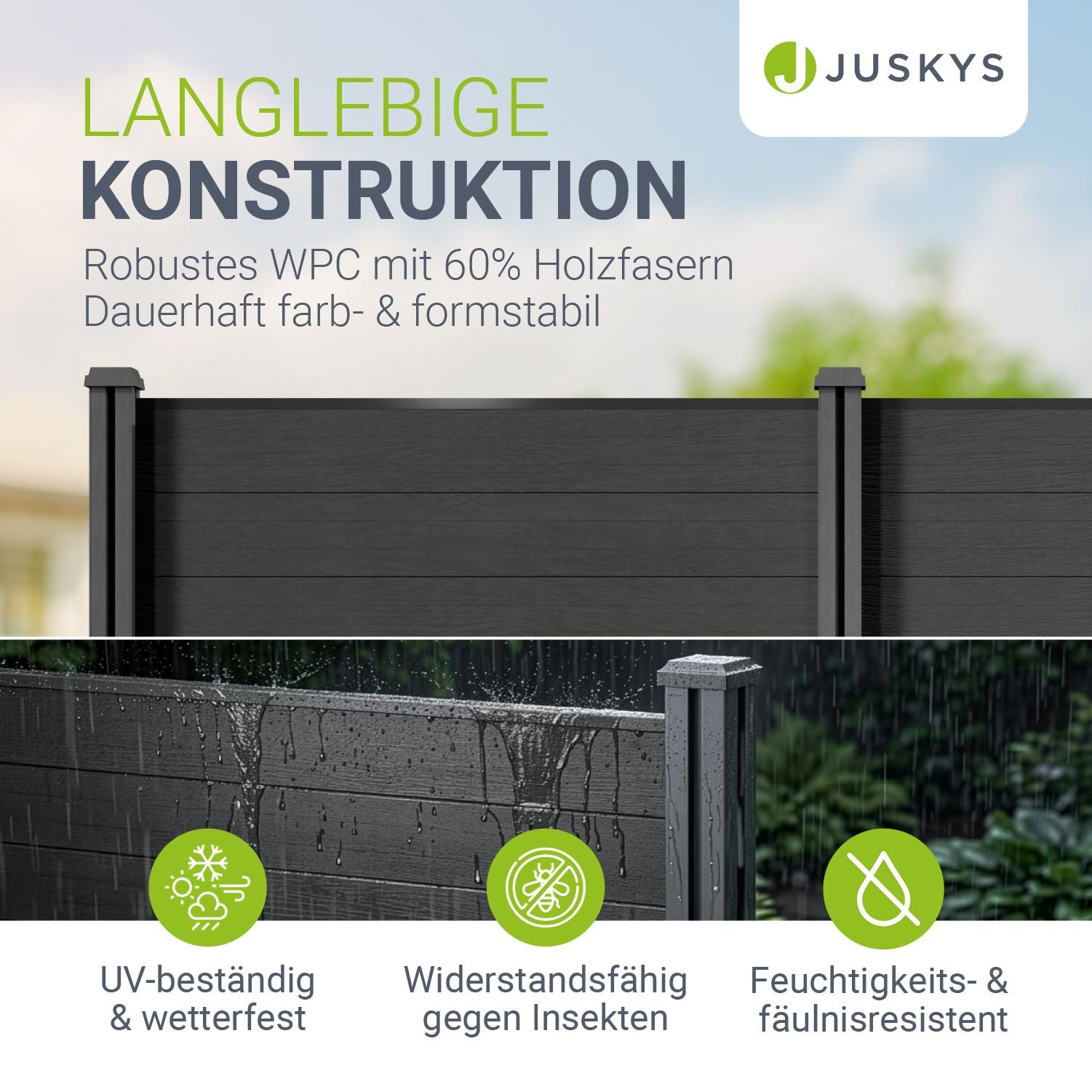 juskys-wpc-zaun-1er-set-aus-elementen-pfosten-sichtschutzzaun image 3