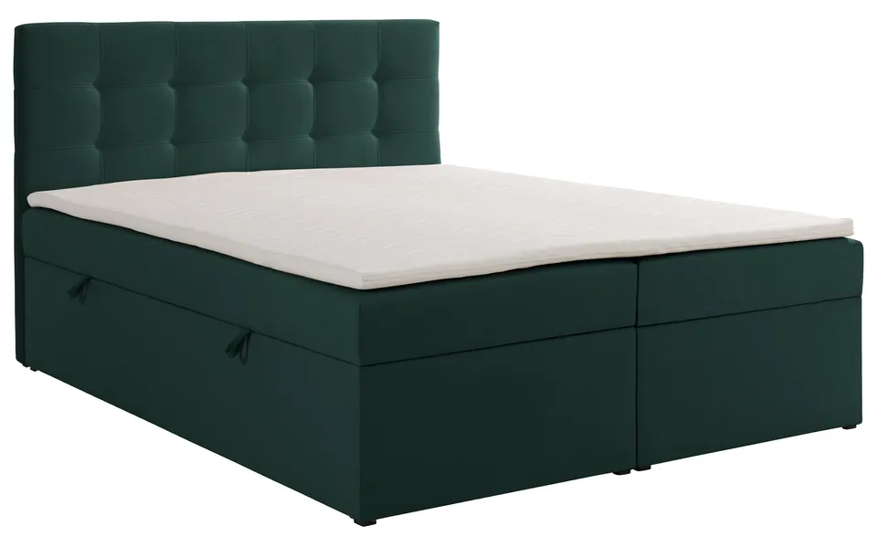 selsey-ronneo-kontinentales-bett-160x200-cm-mit-stauraum-und-topper-gr-ner-samt image 1
